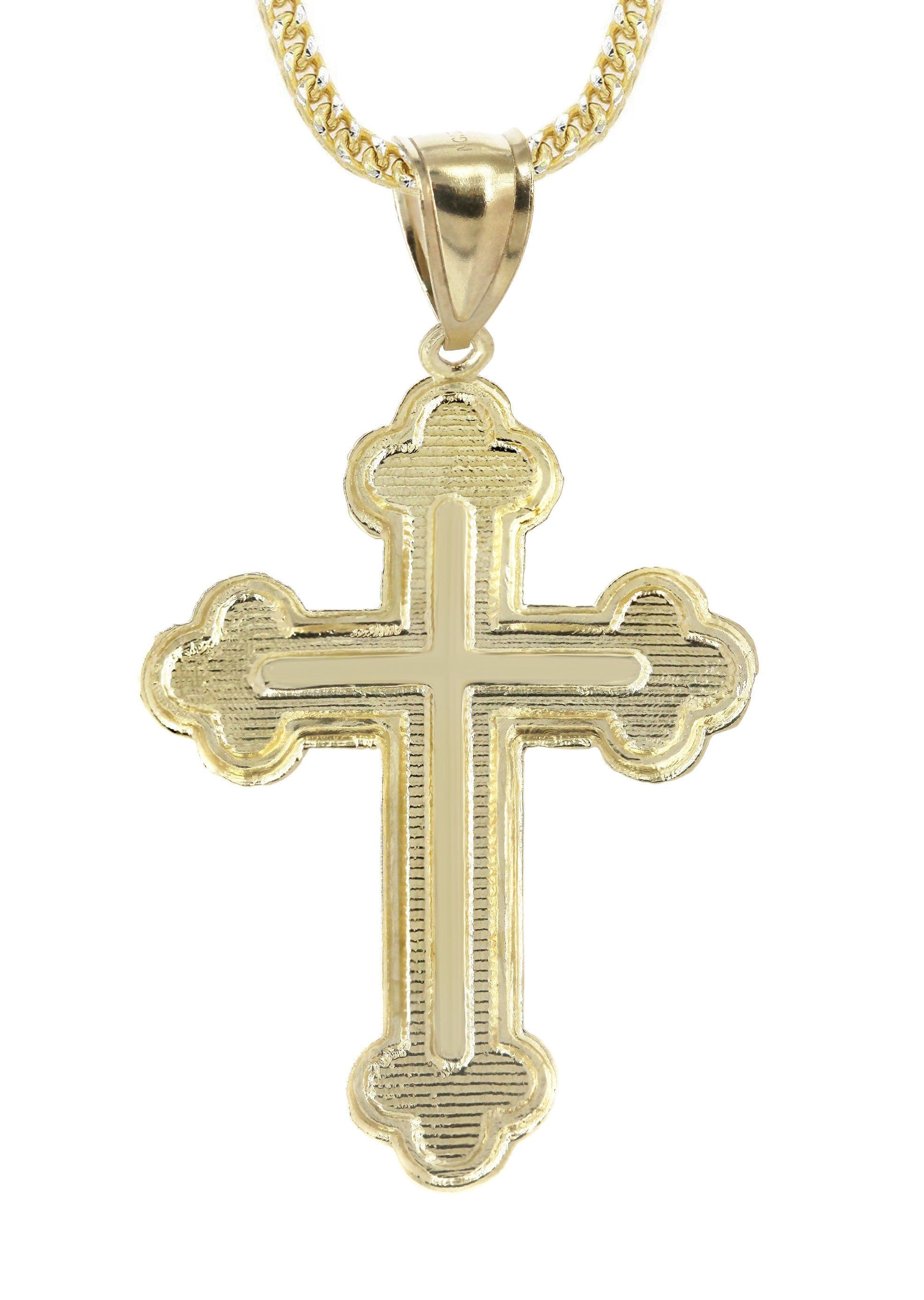 10K Yellow Gold & Diamond Cut Cross Necklace | Appx. 13.5 Grams - Image 3