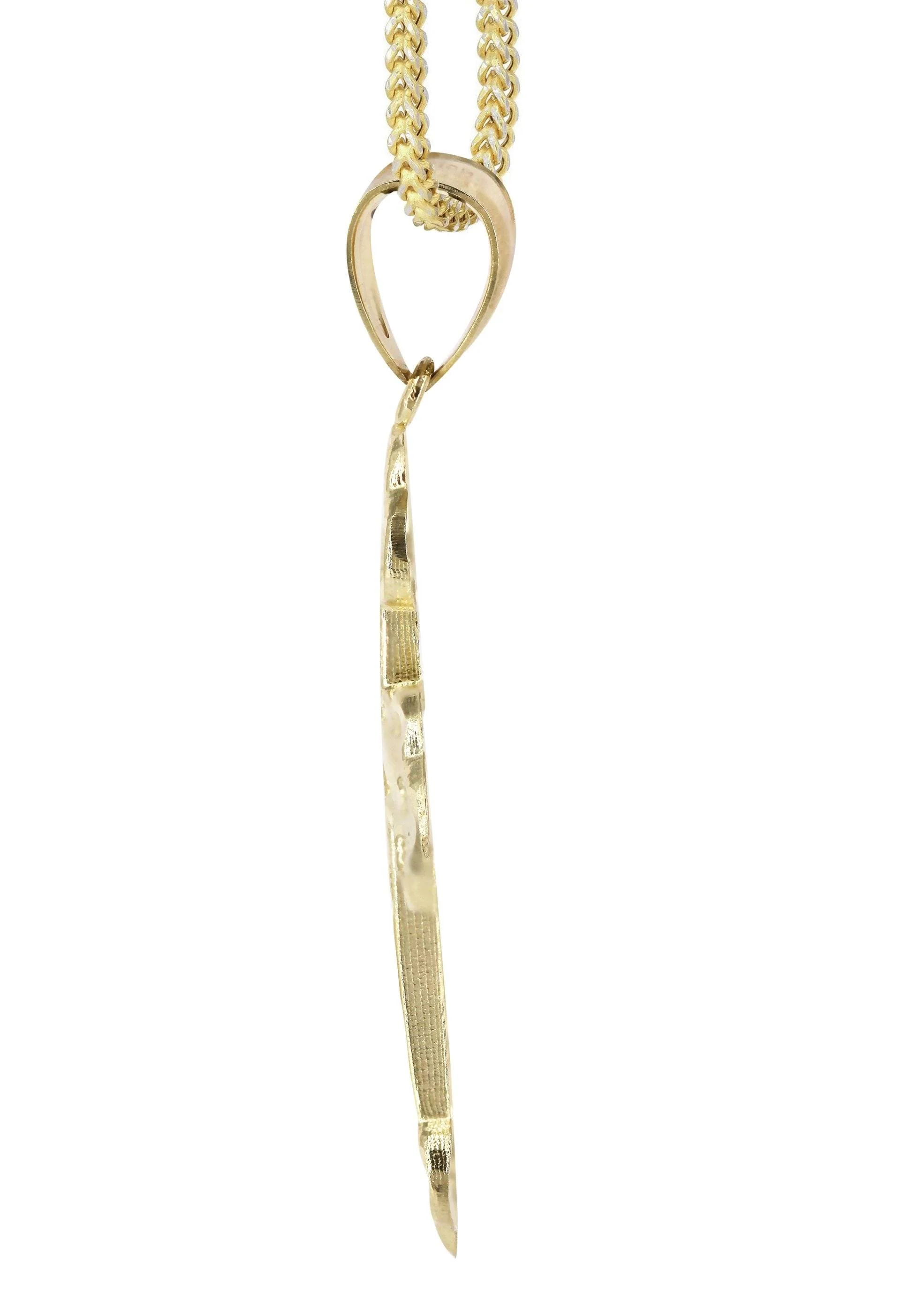 10K Yellow Gold & Diamond Cut Cross Necklace | Appx. 13.5 Grams - Image 4