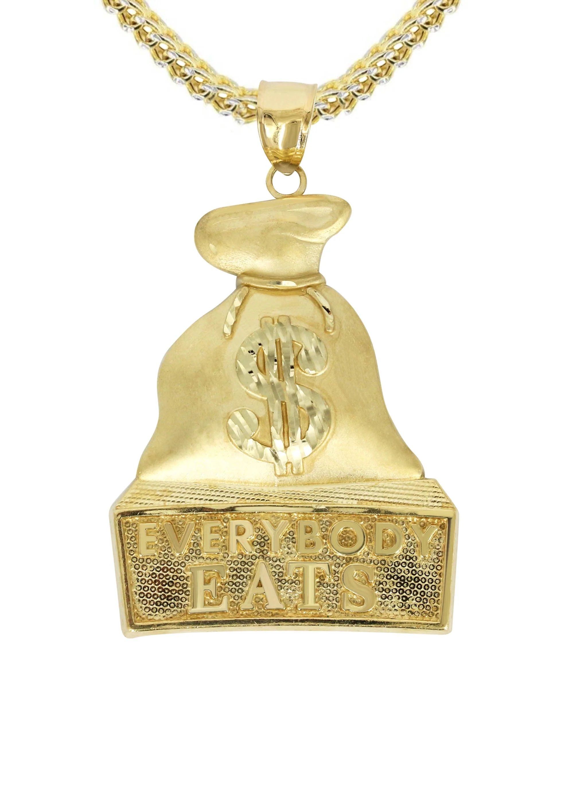 10K Yellow Gold Money Bag Necklace | Appx. 21.6 Grams - Image 2
