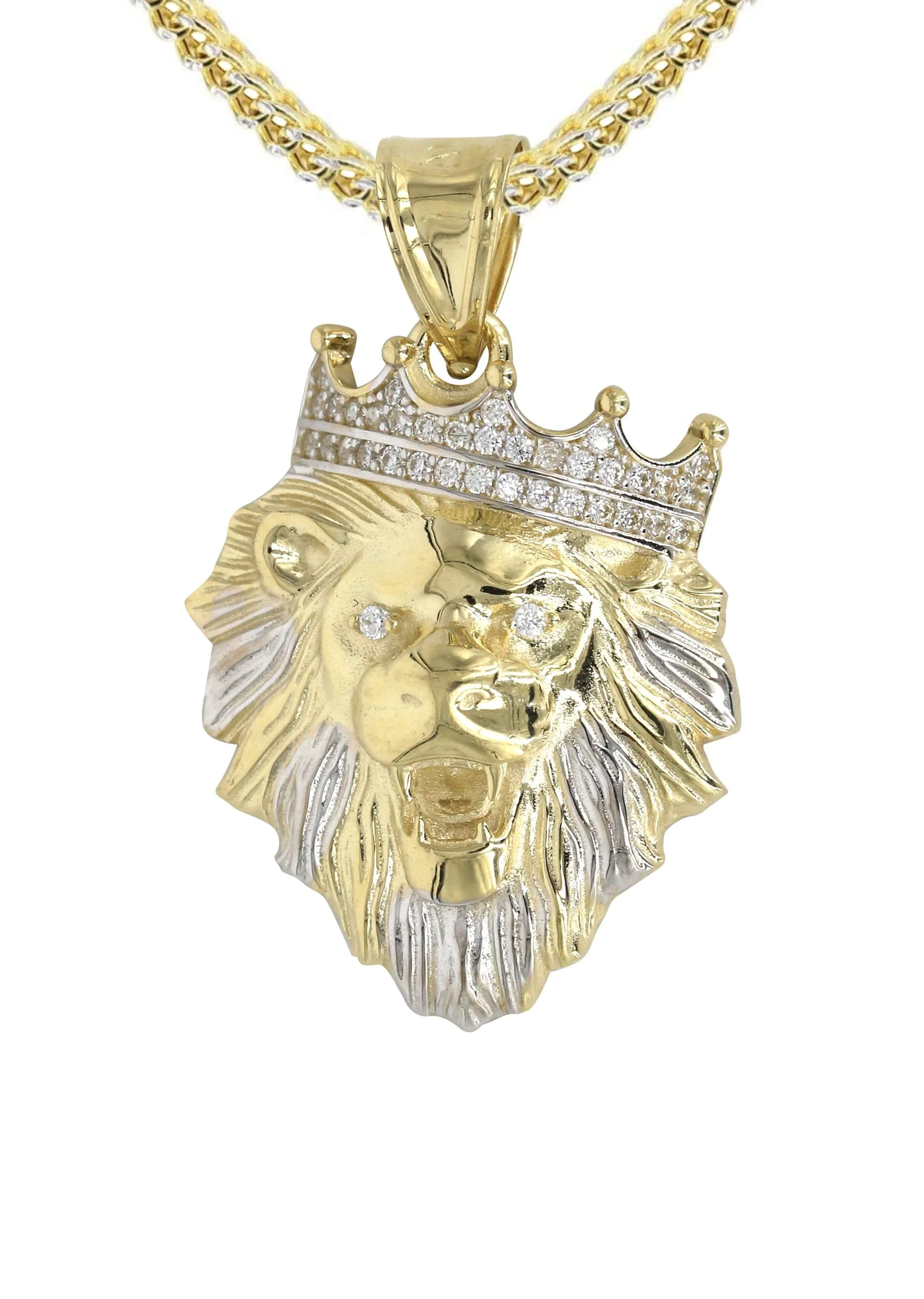 10K Yellow Gold Lion Head Necklace | Appx 16.3 Grams - Image 2
