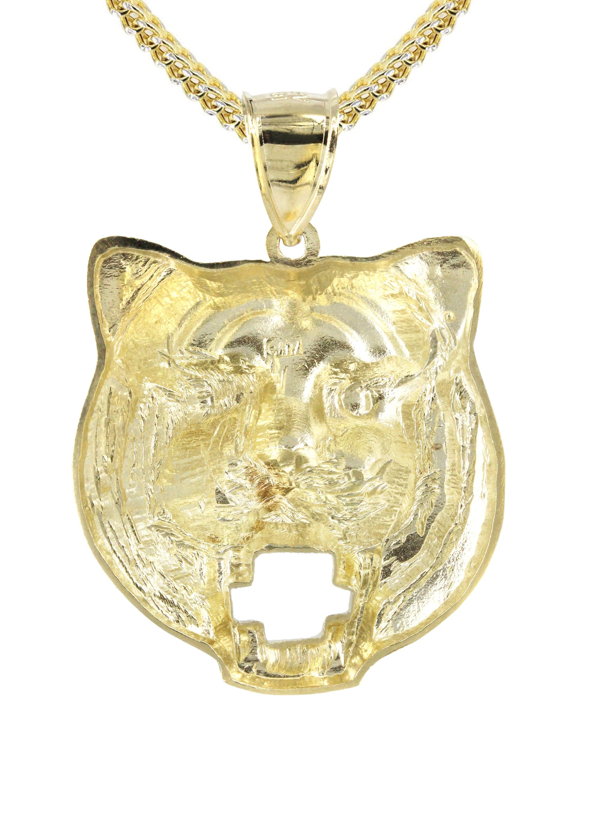 10K Yellow Gold Tiger Head Necklace | Appx. 16.9 Grams - Image 3