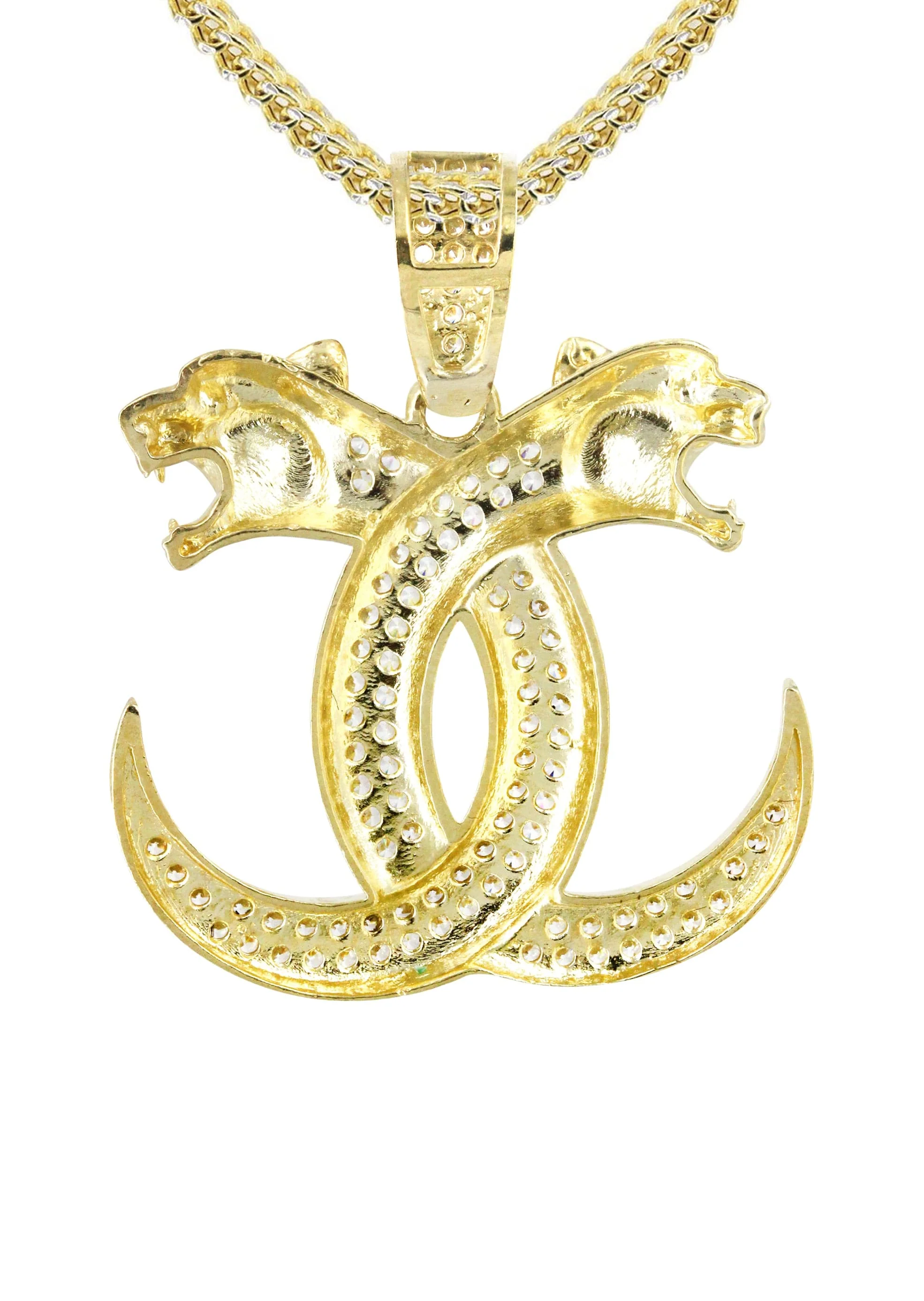 10K Yellow Gold Lion Heads Necklace | Appx. 16.2 Grams - Image 3