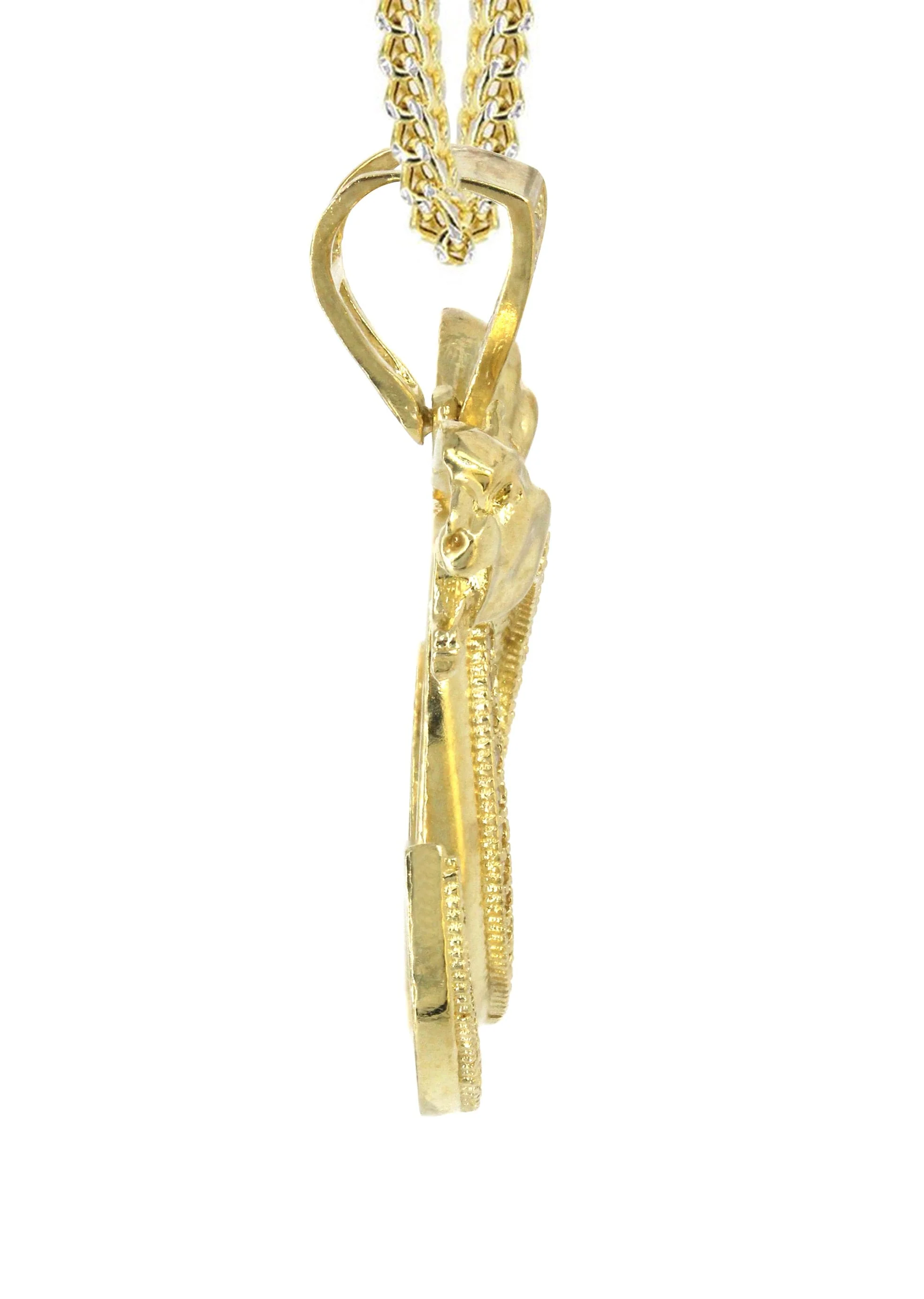 10K Yellow Gold Lion Heads Necklace | Appx. 16.2 Grams - Image 4