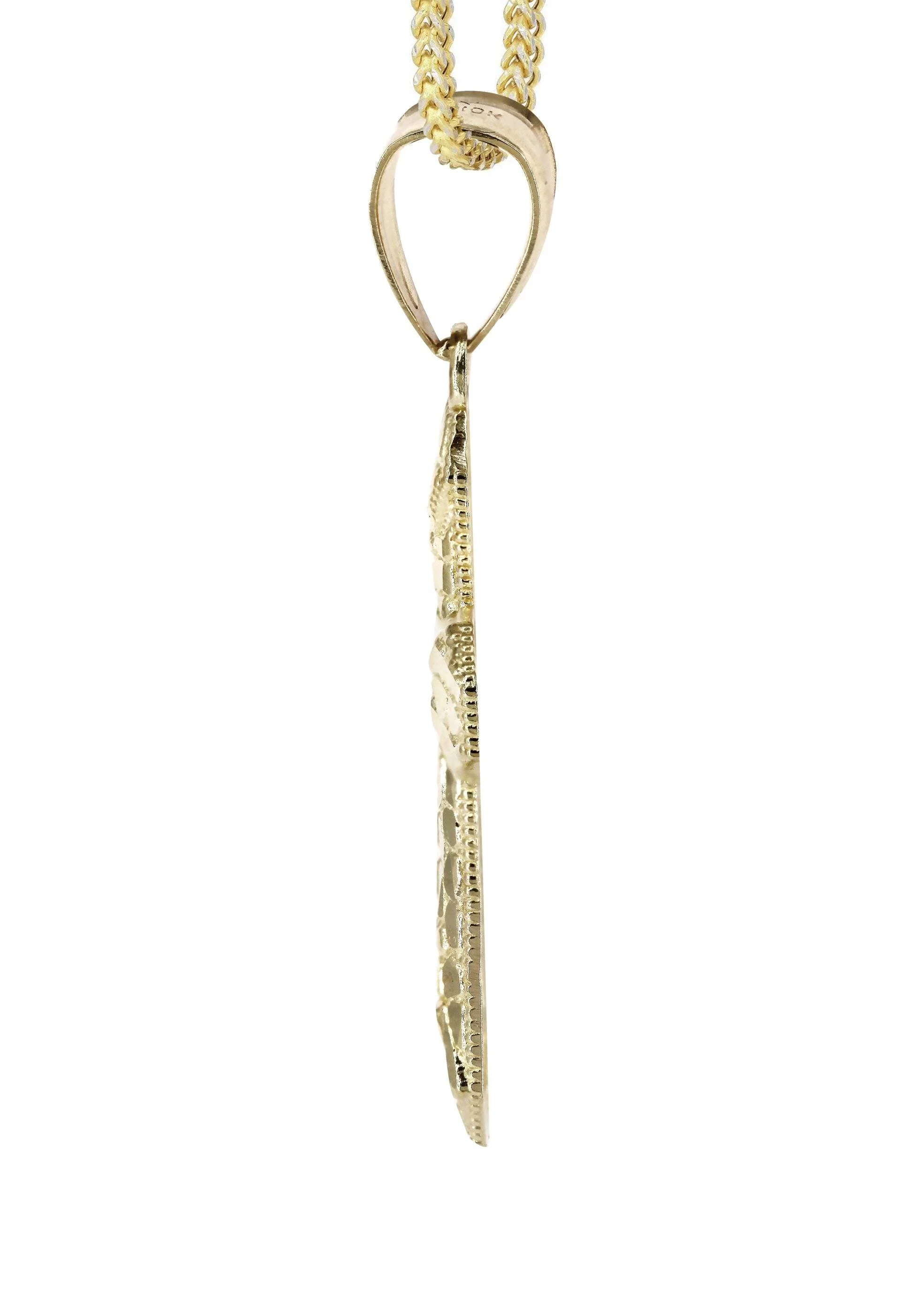 10K Yellow Gold & Nugget Cross Necklace | Appx. 12.7 Grams - Image 4