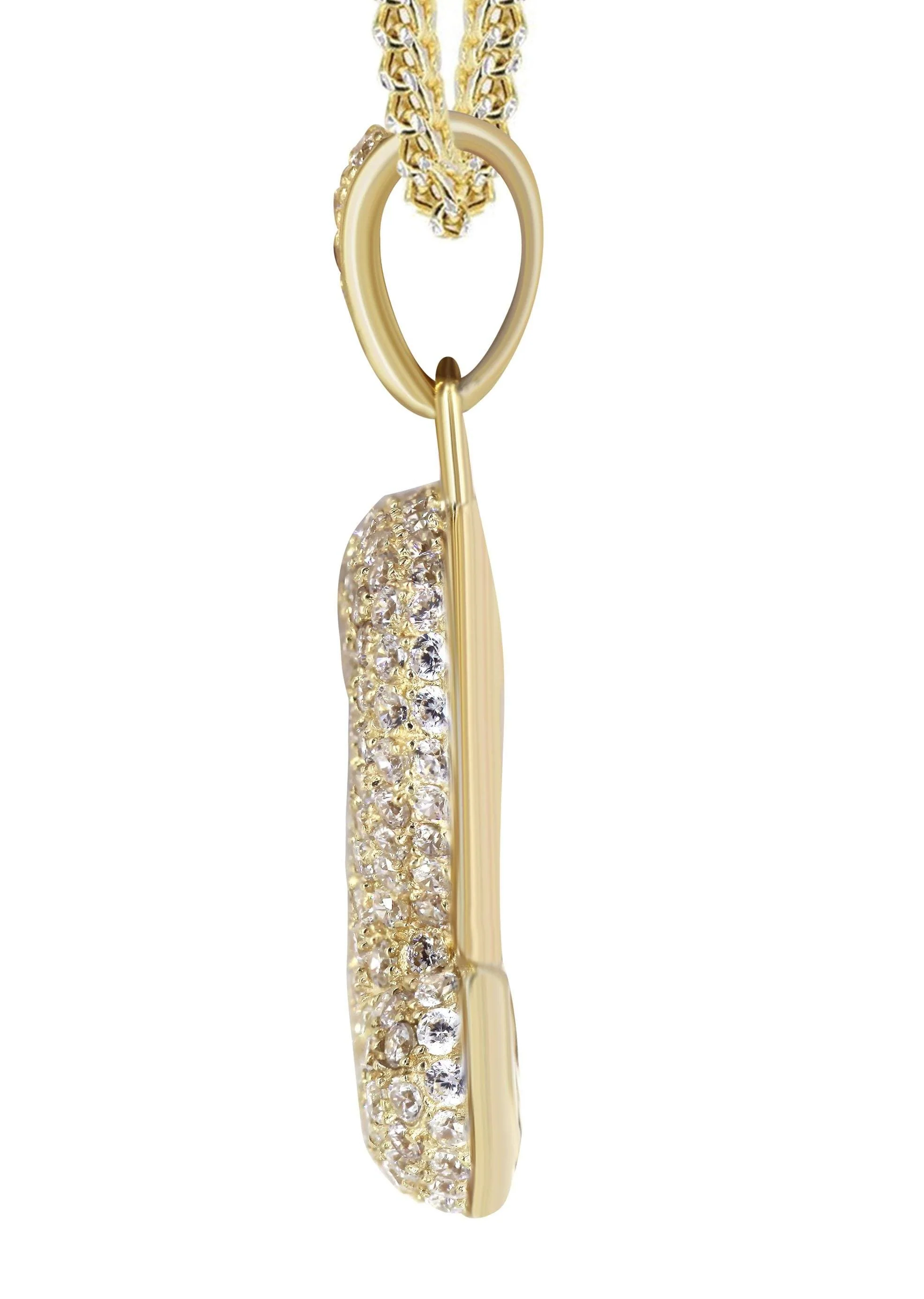 10K Yellow Gold Bubble Letter "S" CZ Necklace | Appx. 13.6 Grams - Image 4