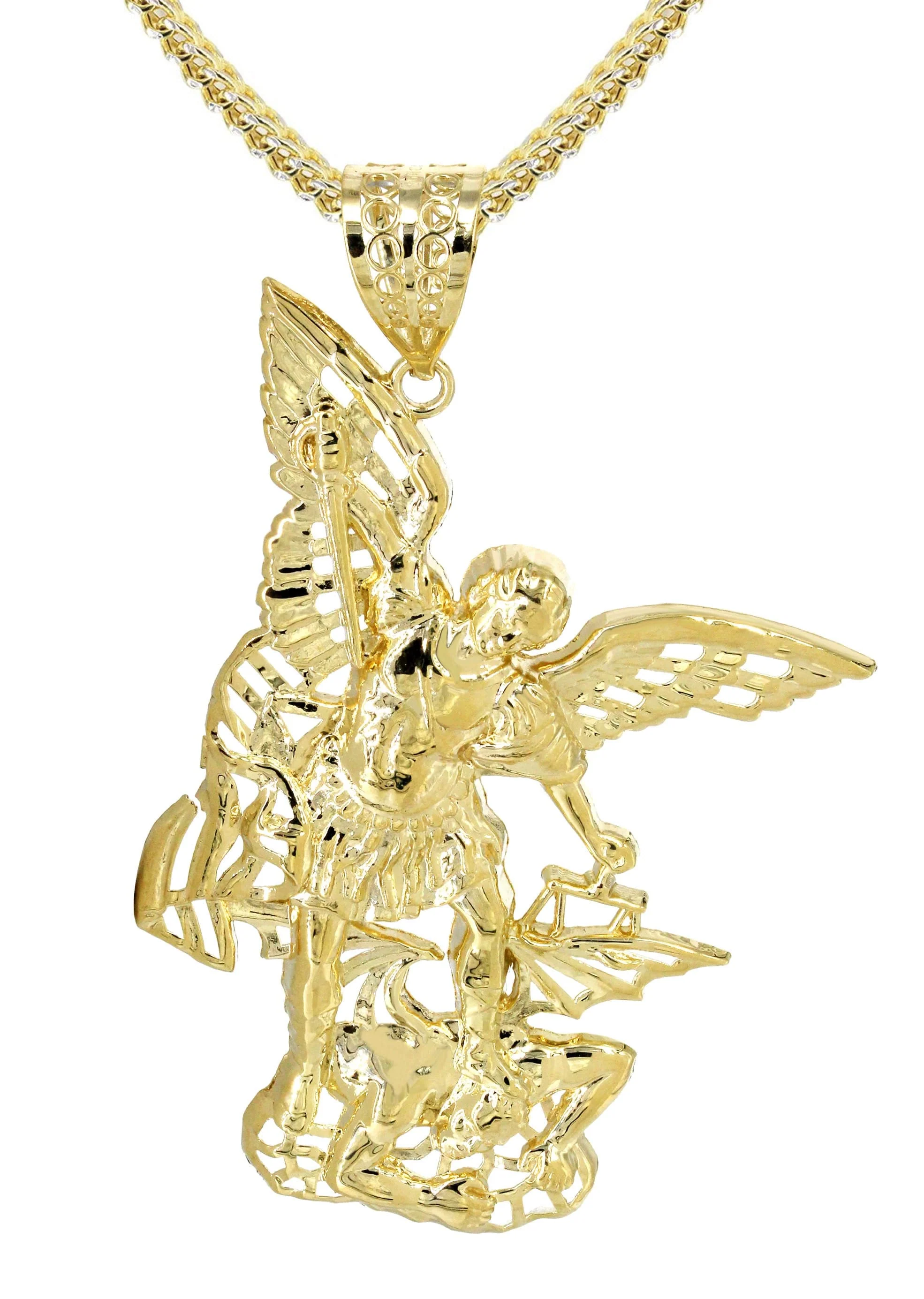 10K Yellow Gold Saint Michael Necklace | Appx. 21.3 Grams - Image 2