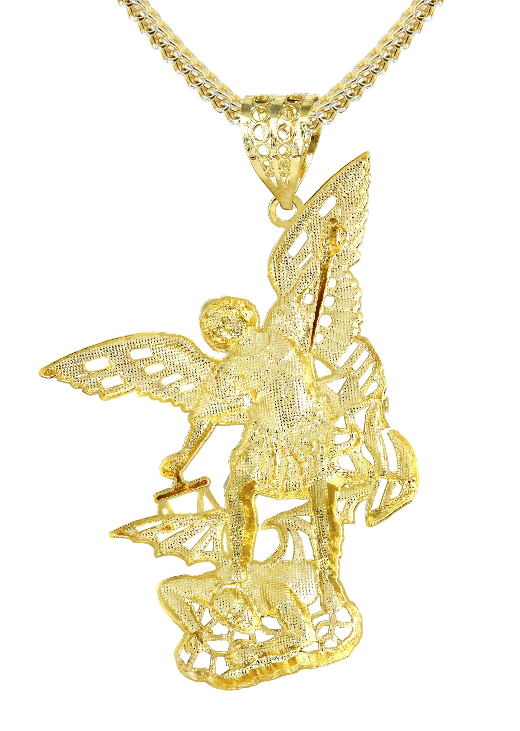 10K Yellow Gold Saint Michael Necklace | Appx. 21.3 Grams - Image 3