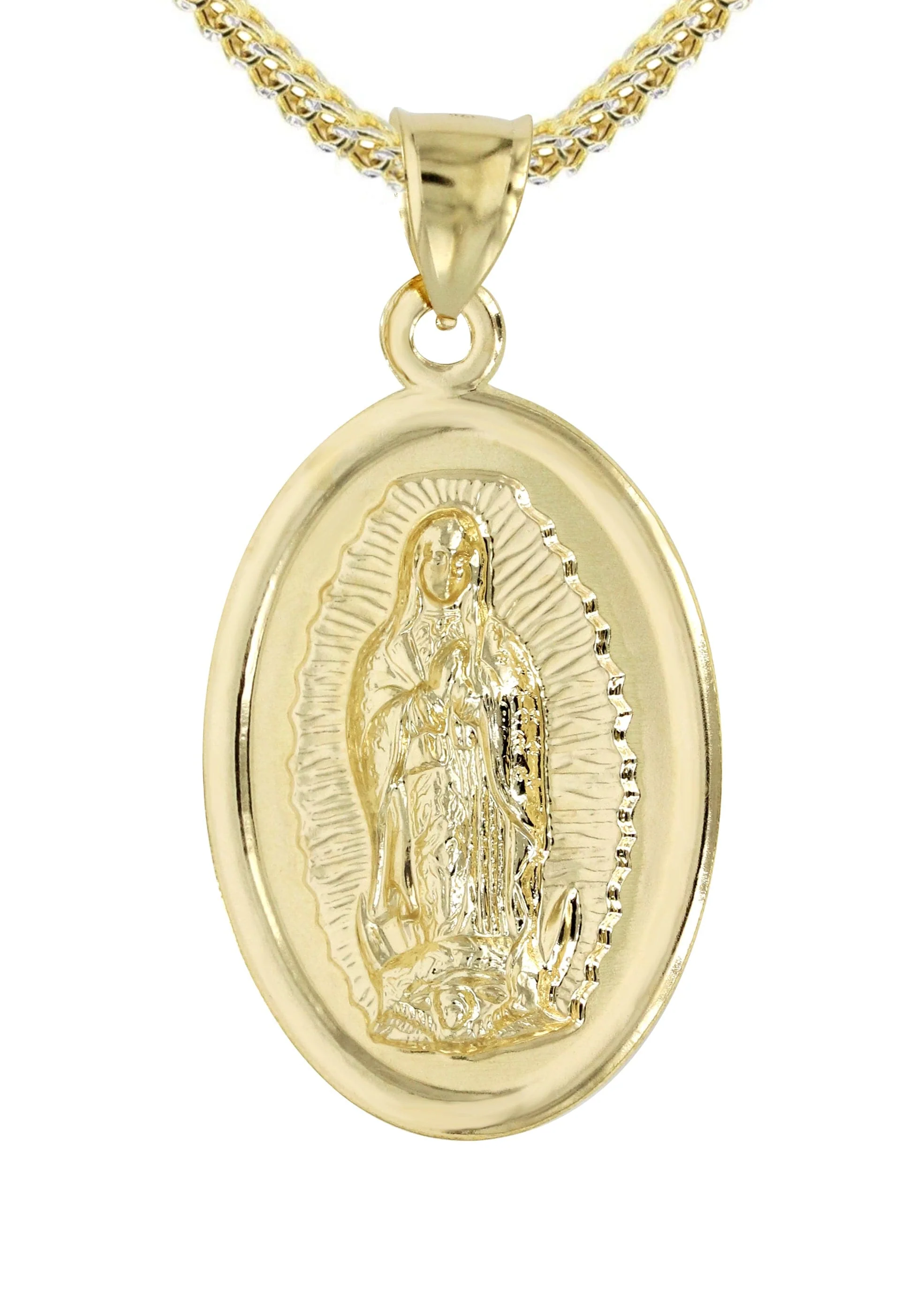 10K Yellow Gold Virgin Mary Necklace | Appx. 15 Grams - Image 3
