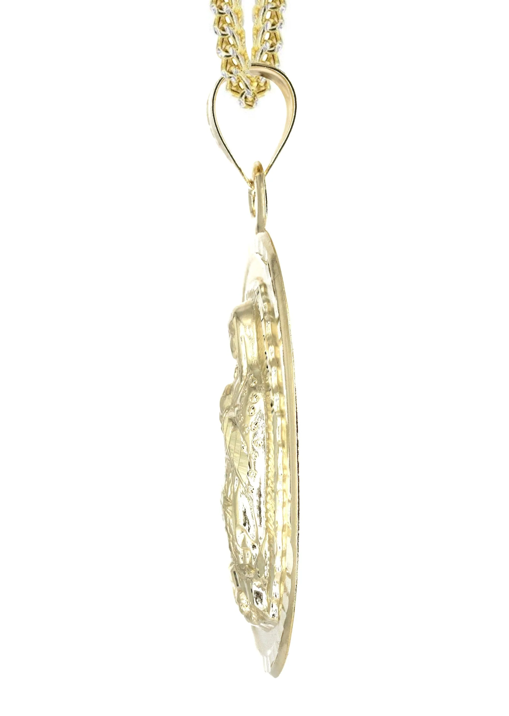 10K Yellow Gold Virgin Mary Necklace | Appx. 15 Grams - Image 4