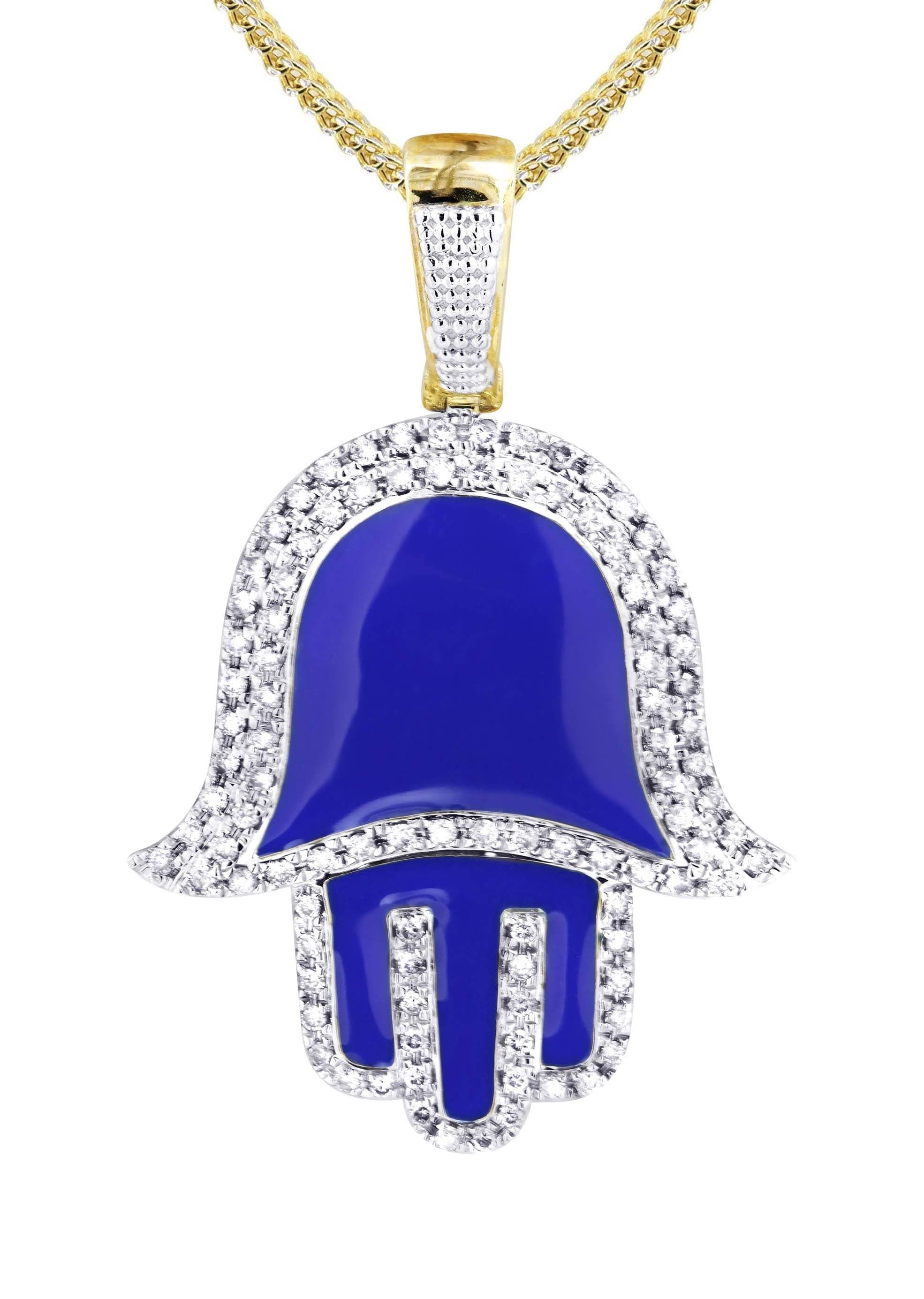 10K Yellow Gold Hamsa Diamond Necklace | 0.8 Carats - Image 2