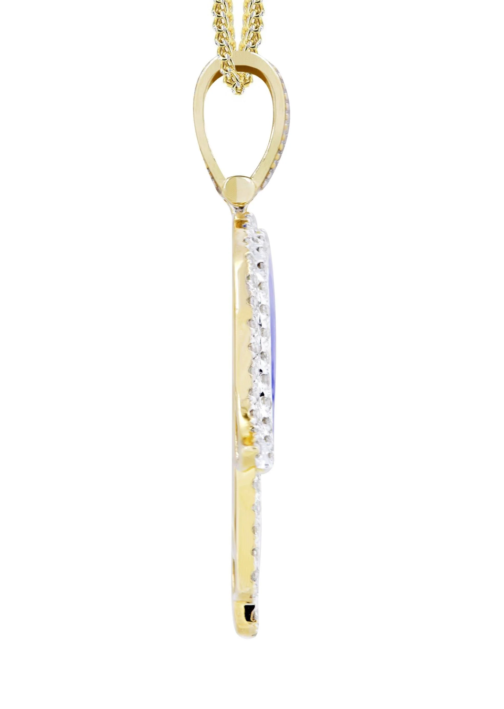 10K Yellow Gold Hamsa Diamond Necklace | 0.8 Carats - Image 4