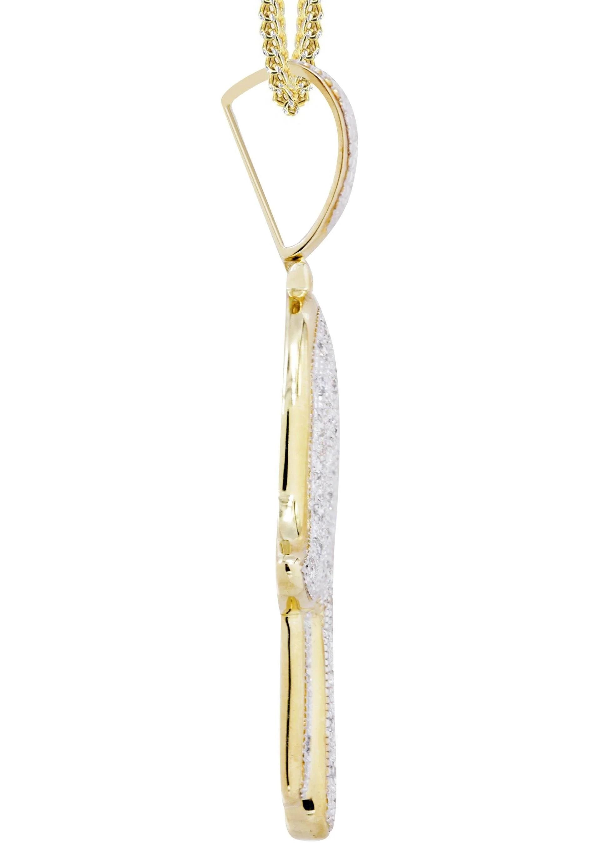 10K Yellow Gold Hamsa Diamond Necklace  | 1.09 Carats - Image 4