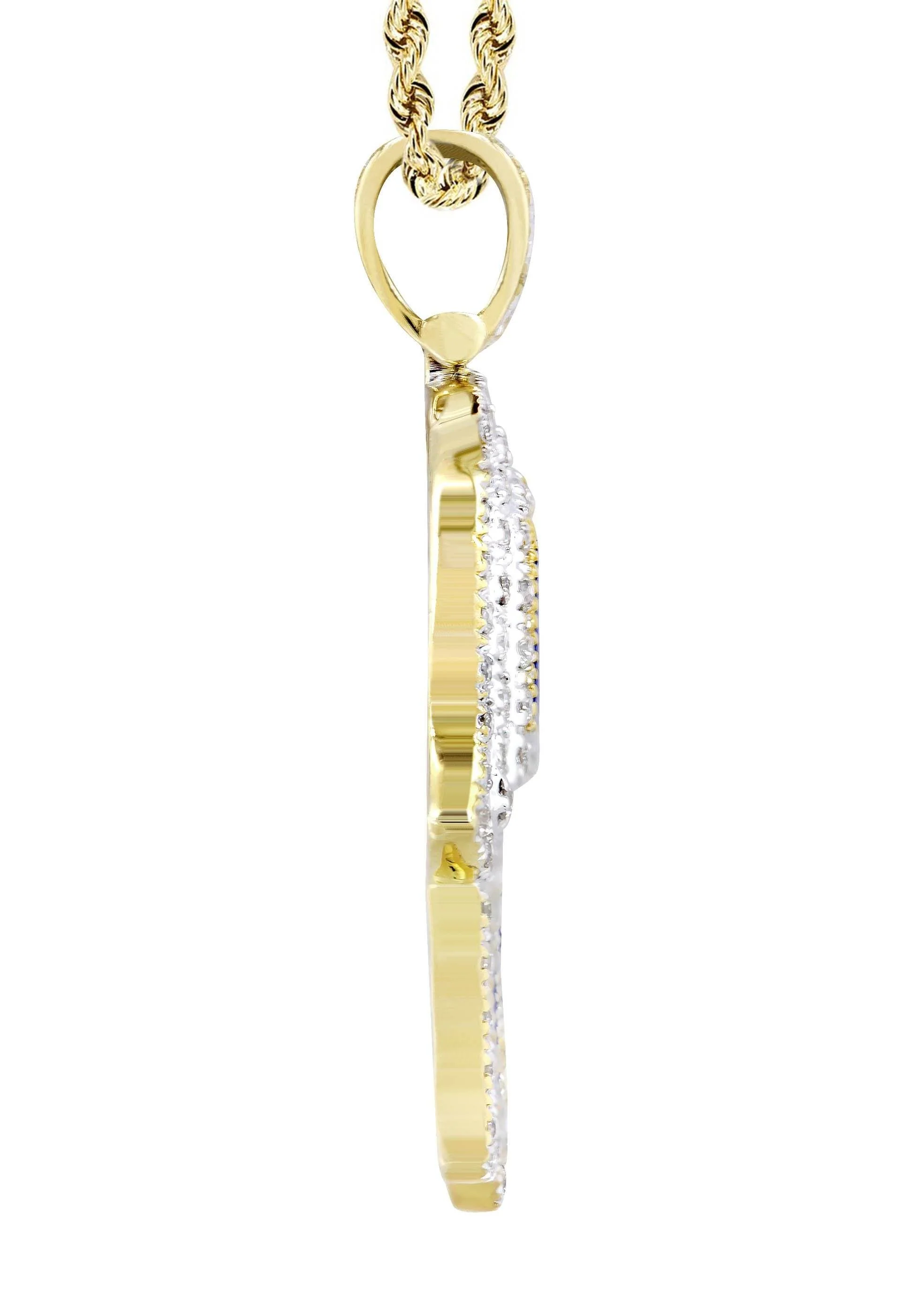 10K Yellow Gold Hamsa Diamond Necklace  | 0.76 Carats - Image 4