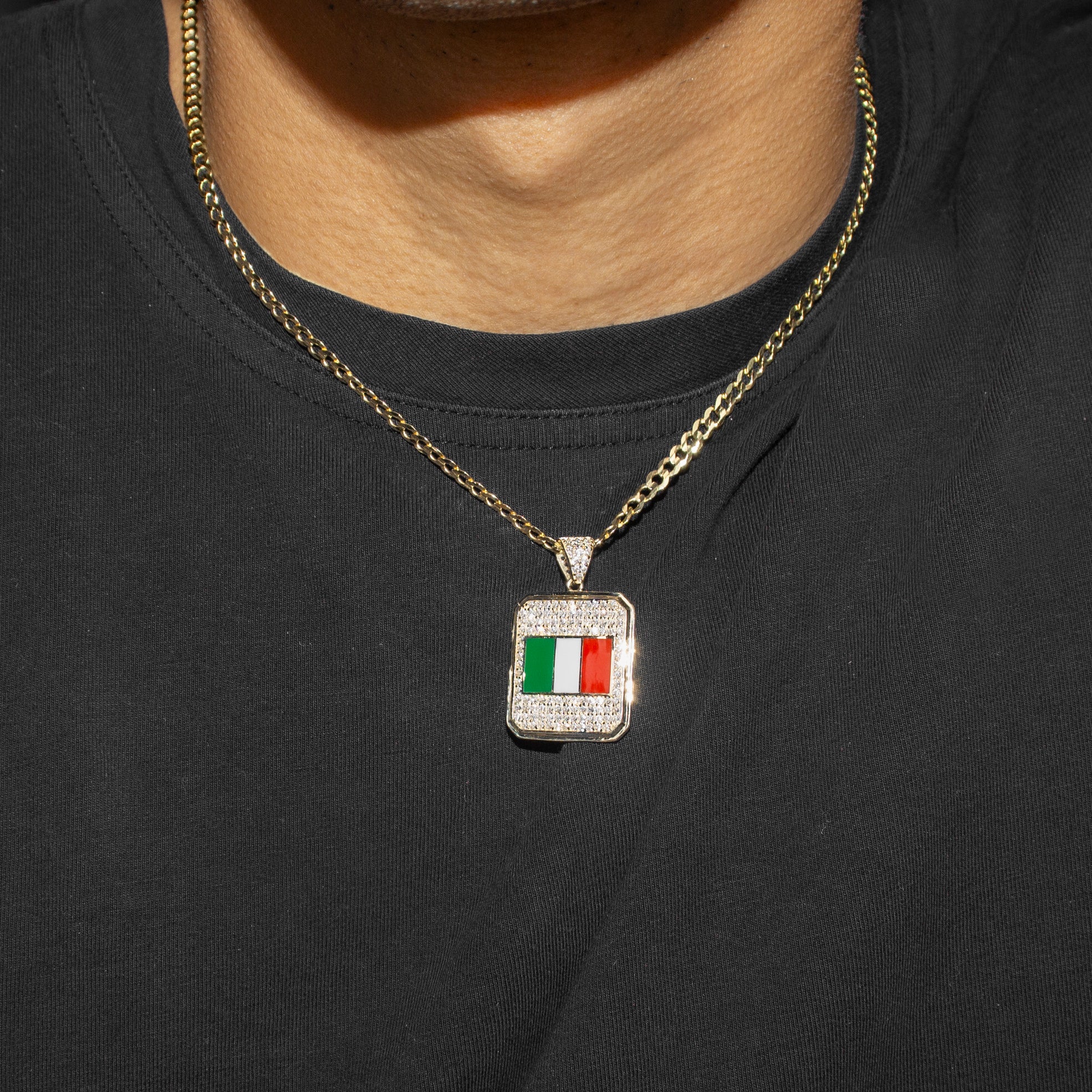 10K Yellow Gold Italy Flag Necklace | Appx. 5 - 12 Grams - Image 5