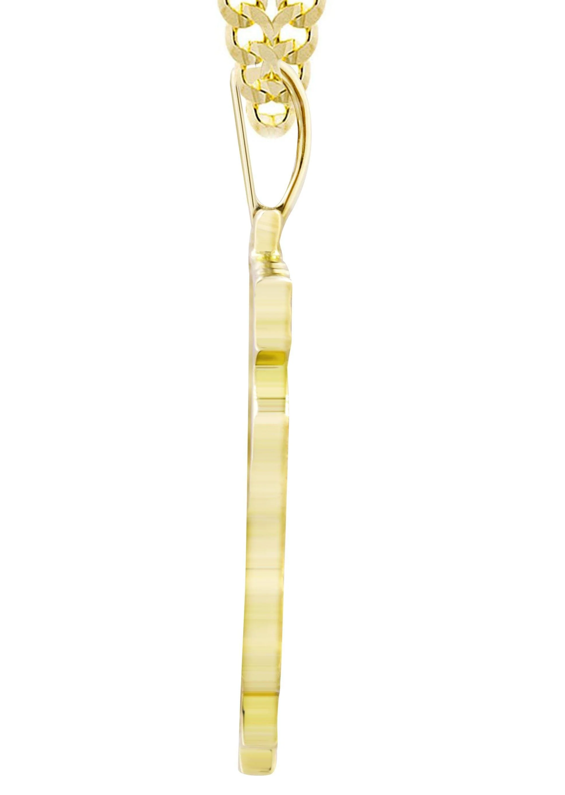 10K Yellow Gold 3D Jesus Head Diamond Necklace  | 0.48 Carats - Image 4