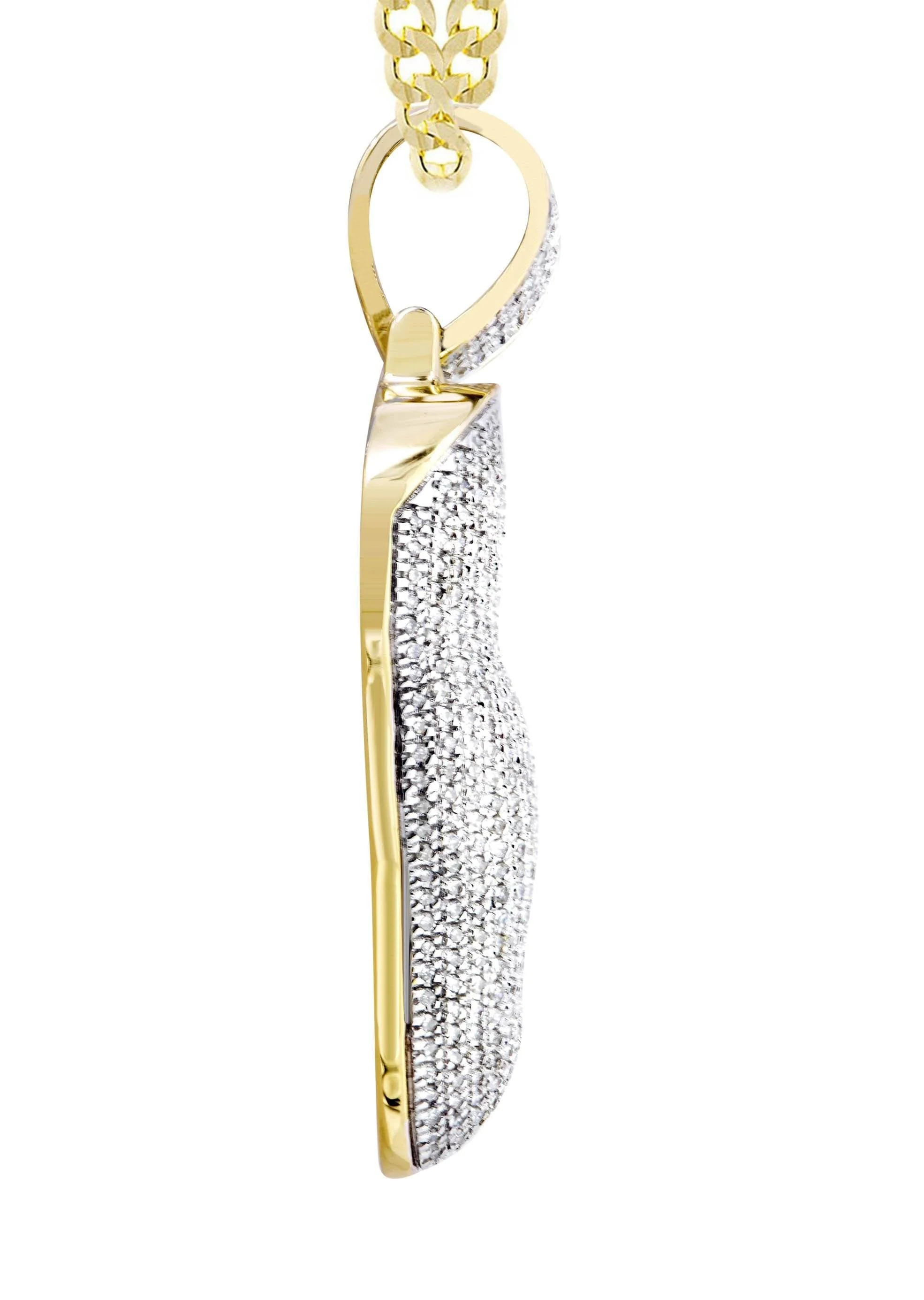 10K Yellow Gold Muscle Arm Diamond Necklace  | 0.97 Carats - Image 4