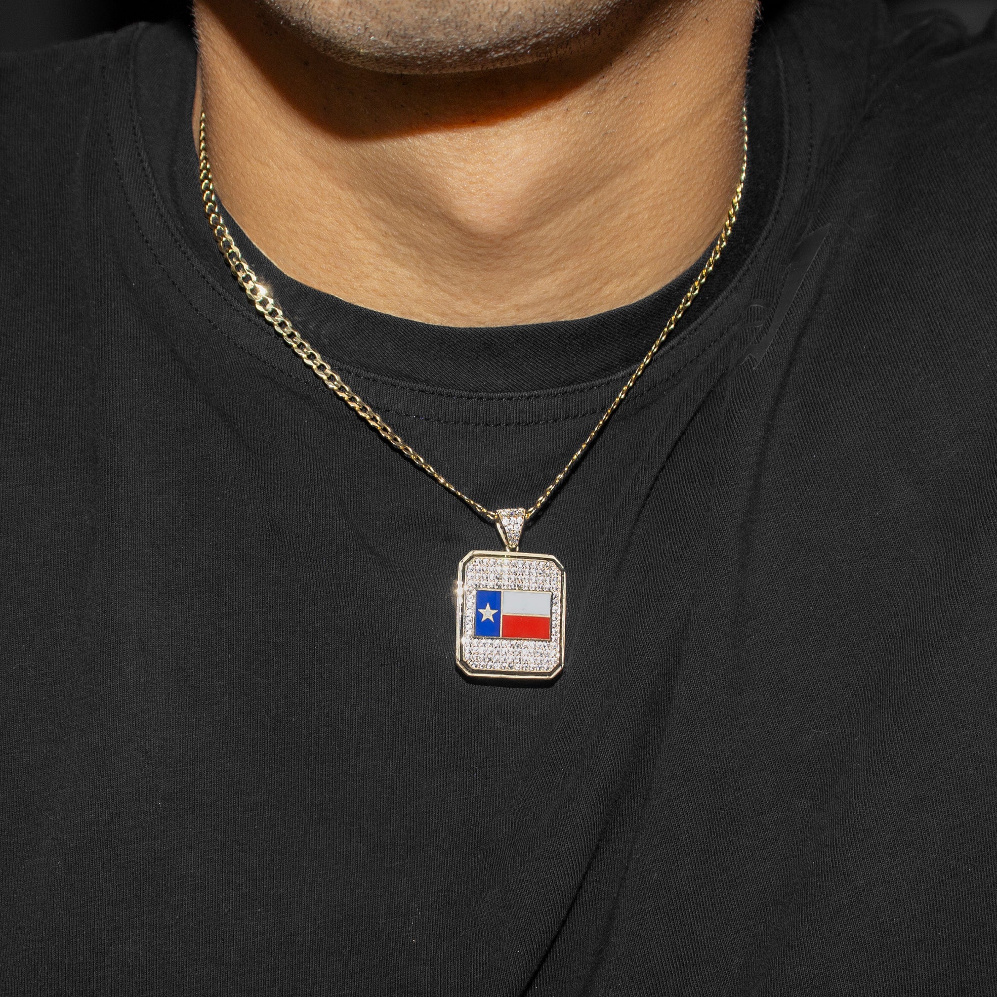 10K Yellow Gold Flag of Texas Necklace | Appx. 5 - 12 Grams - Image 5