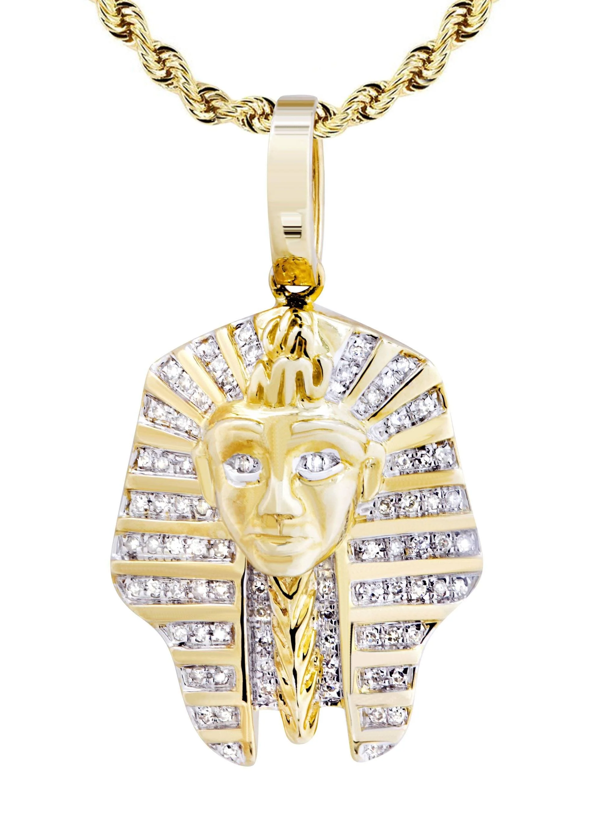 10K Yellow Gold Pharaoh Diamond Necklace | 0.25 Carats - Image 2