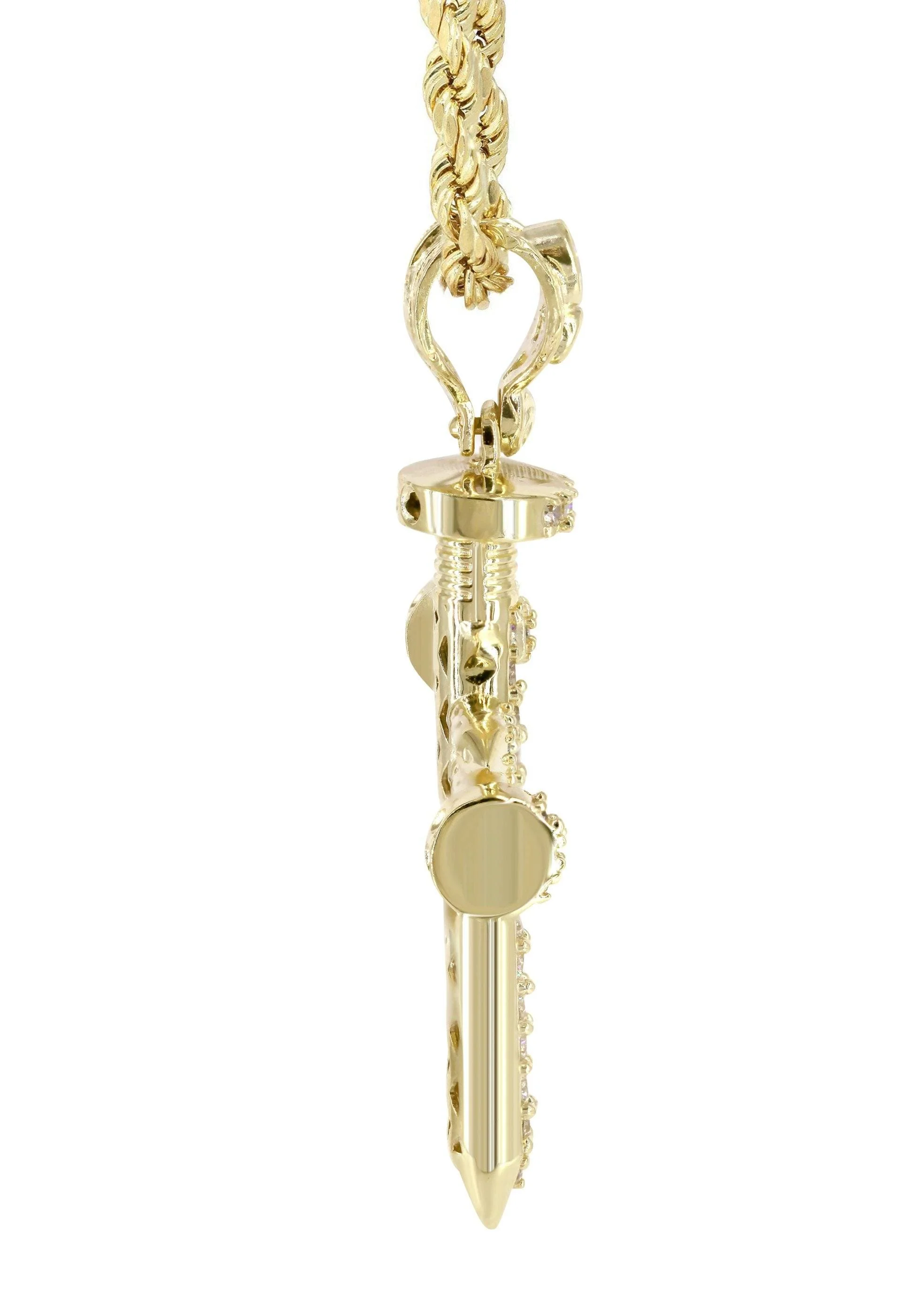 10K Yellow Gold Cross Necklace | Appx. 14.4 Grams - Image 4