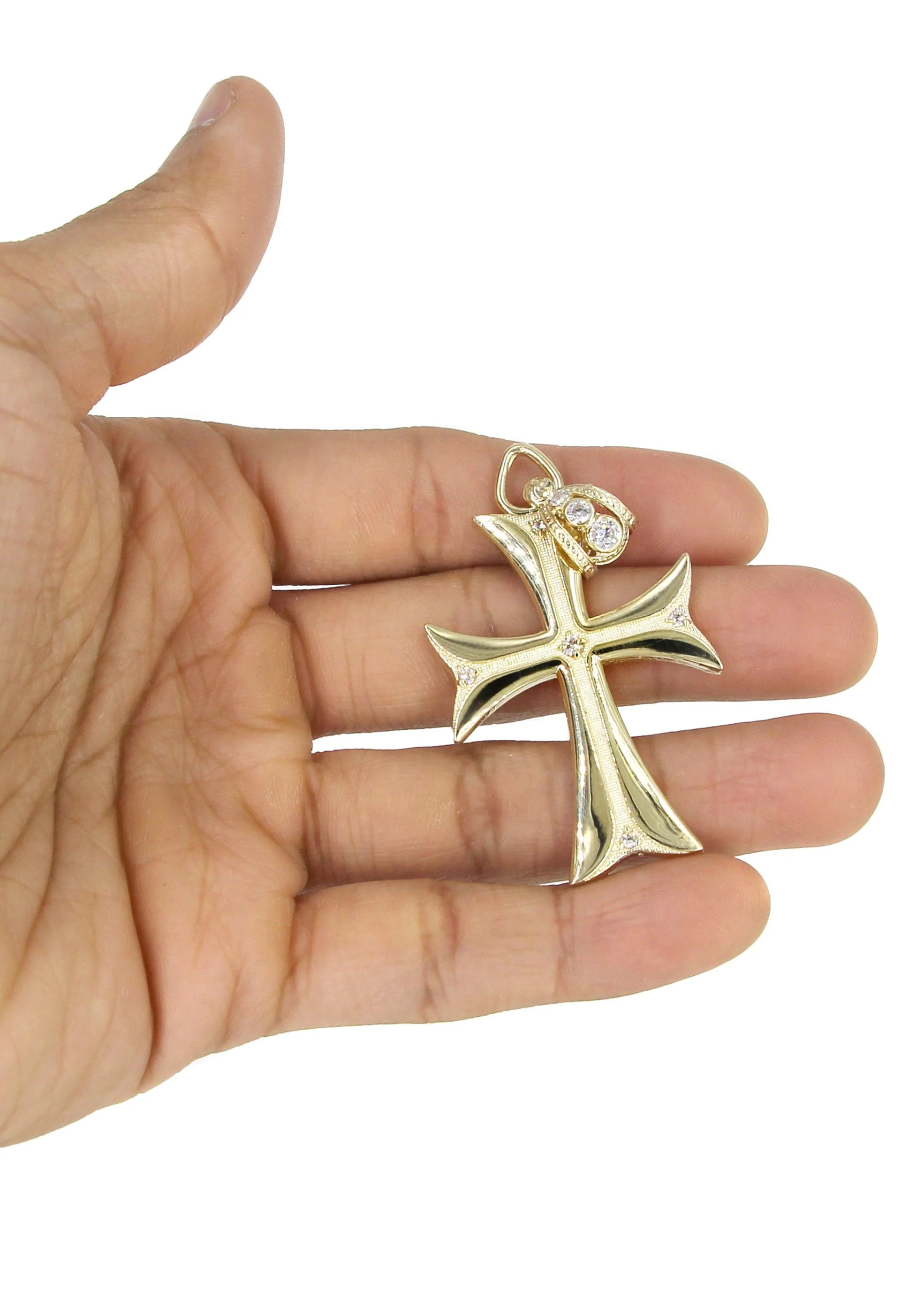 10K Yellow Gold Cross Necklace | Appx. 17.2 Grams - Image 5