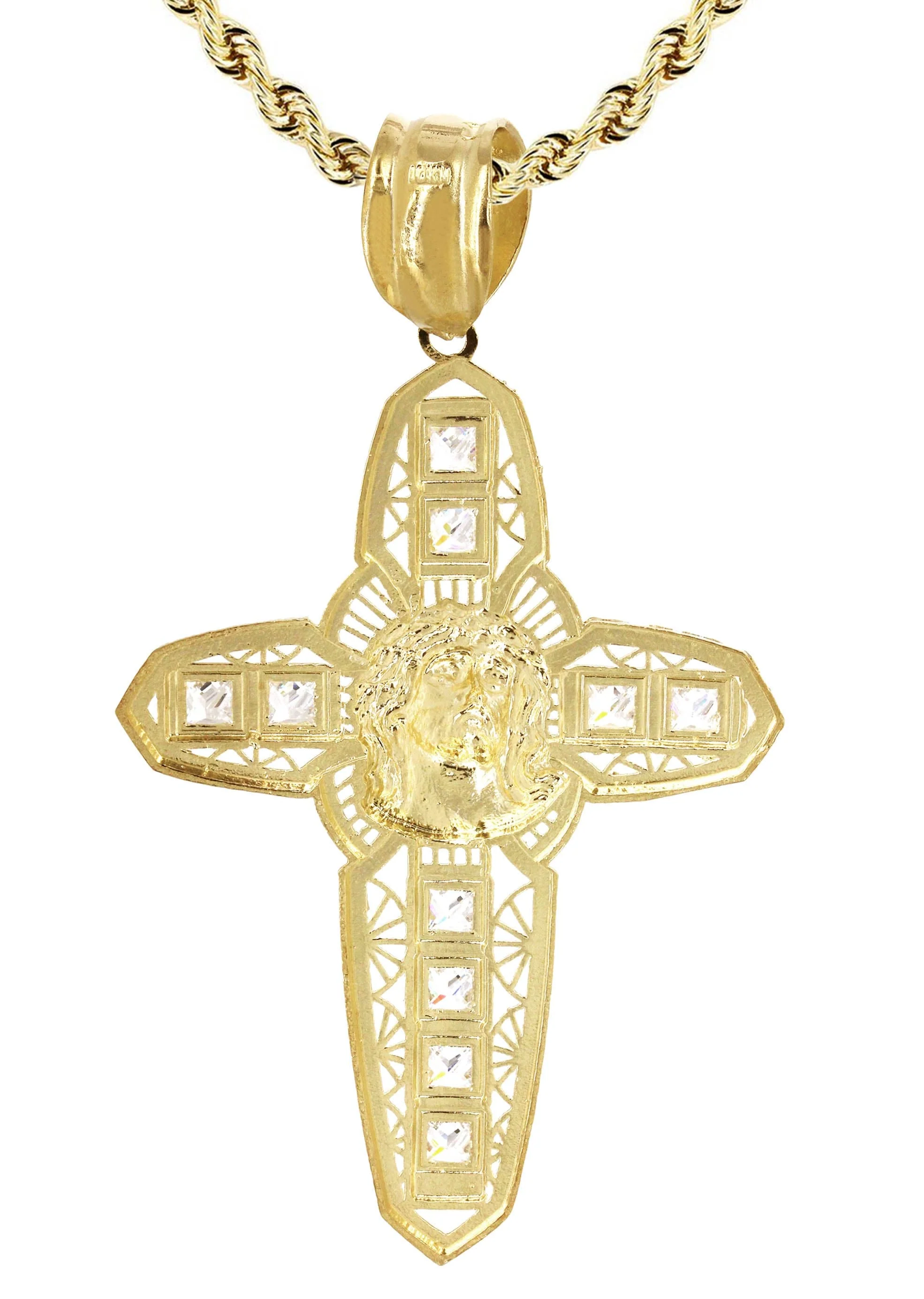 10K Yellow Gold Cross Necklace | Appx. 24.7 Grams - Image 3
