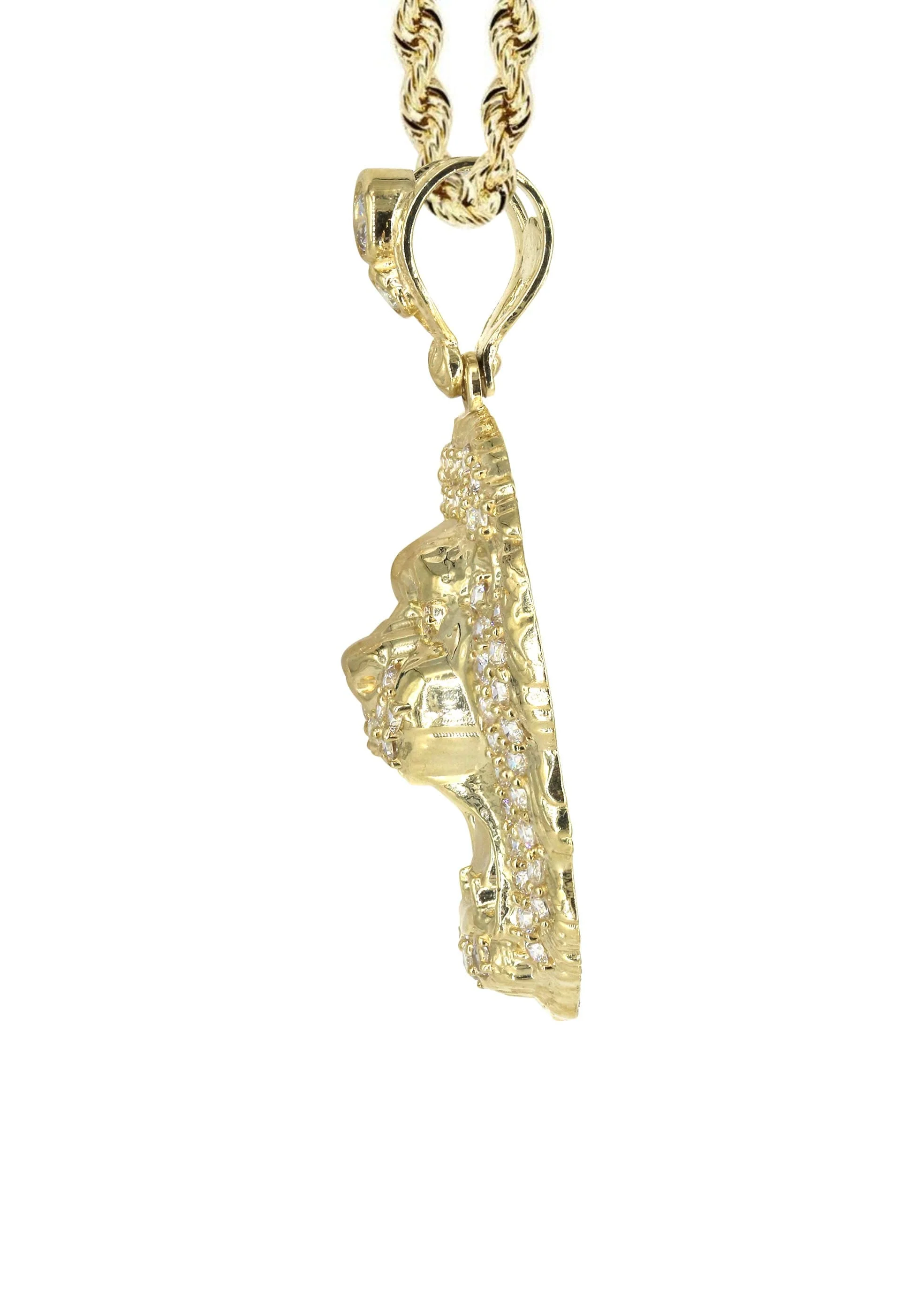10K Yellow Gold Lion Head Necklace | Appx 16.4 Grams - Image 4
