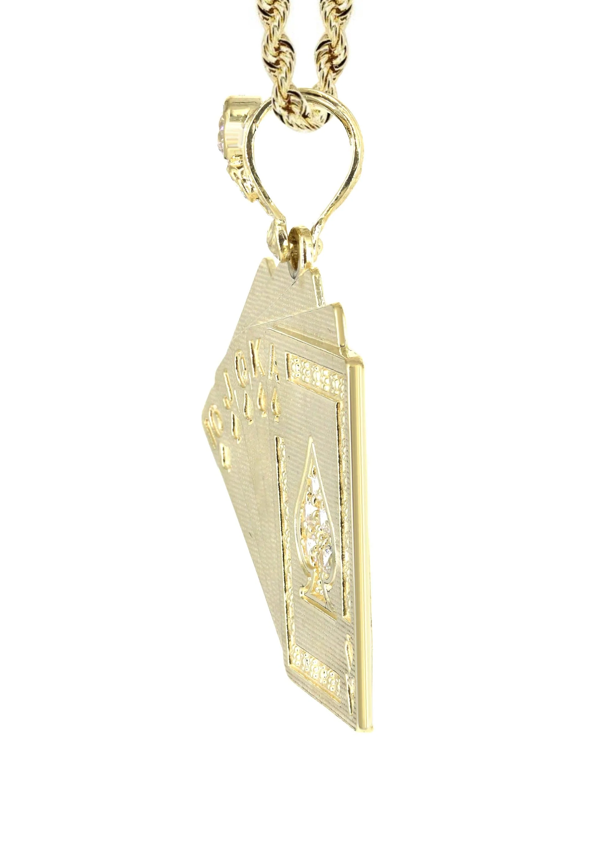 10K Yellow Gold Playing Cards Necklace | Appx. 17.3 Grams - Image 4