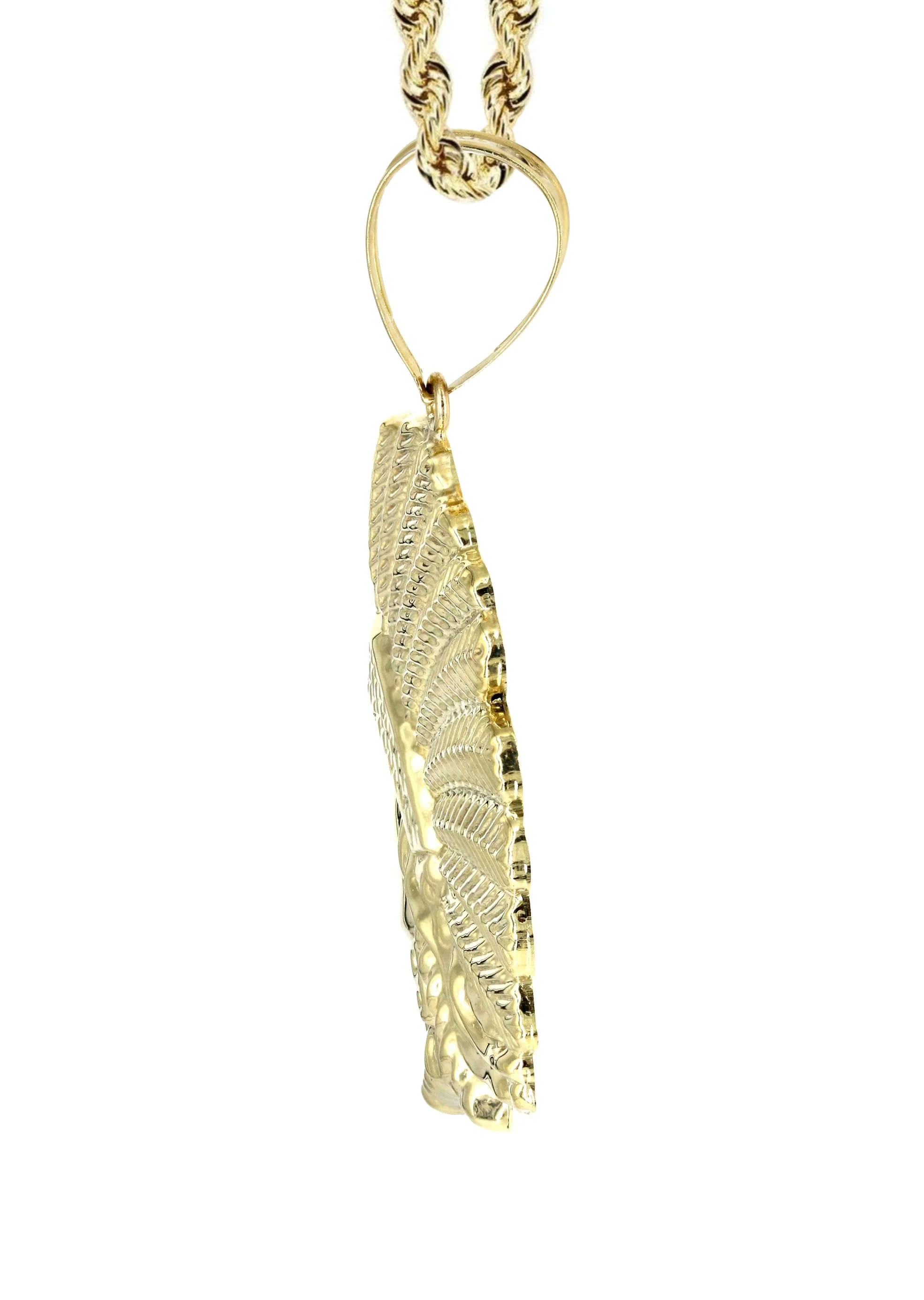 10K Yellow Gold Chief Head Necklace | Appx. 17.8 Grams - Image 4