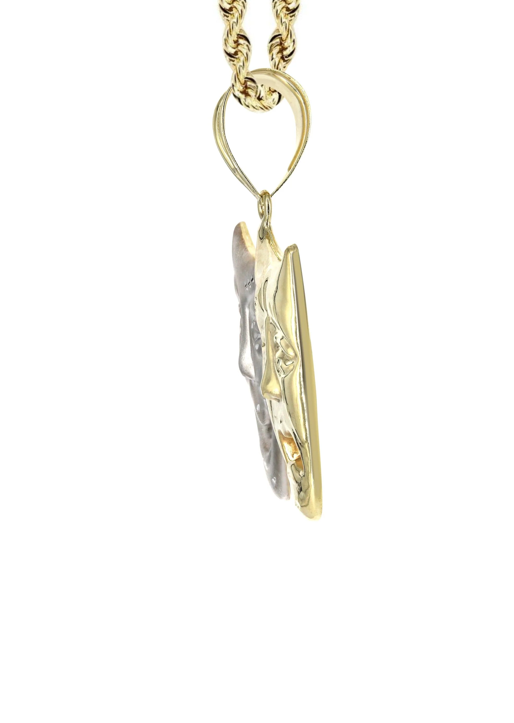 10K Yellow Gold Comedy & tragedy Masks Necklace | Appx. 15.1 Grams - Image 4