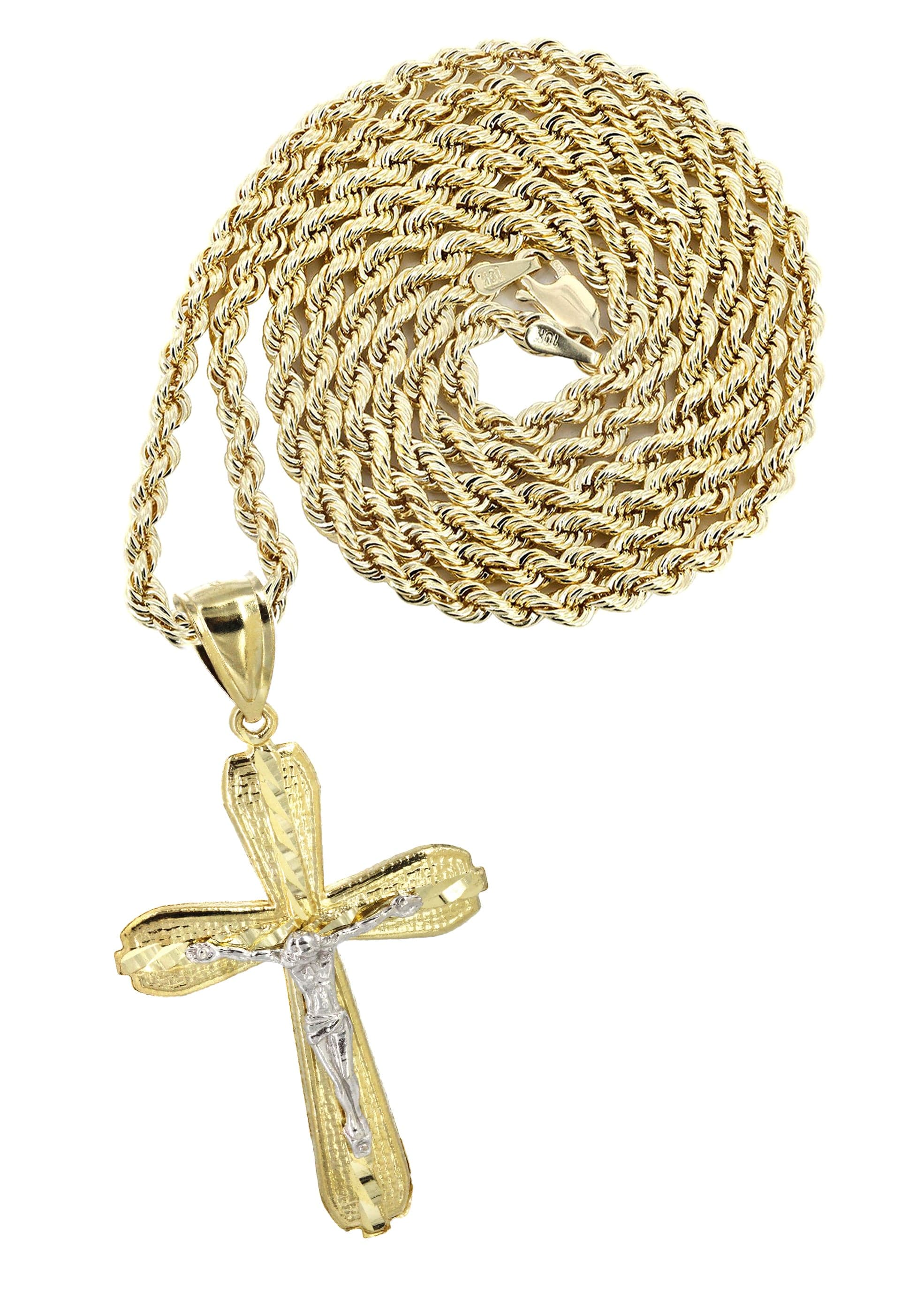 10K Yellow Gold Cross / Crucifix Necklace | Appx. 13.7 Grams