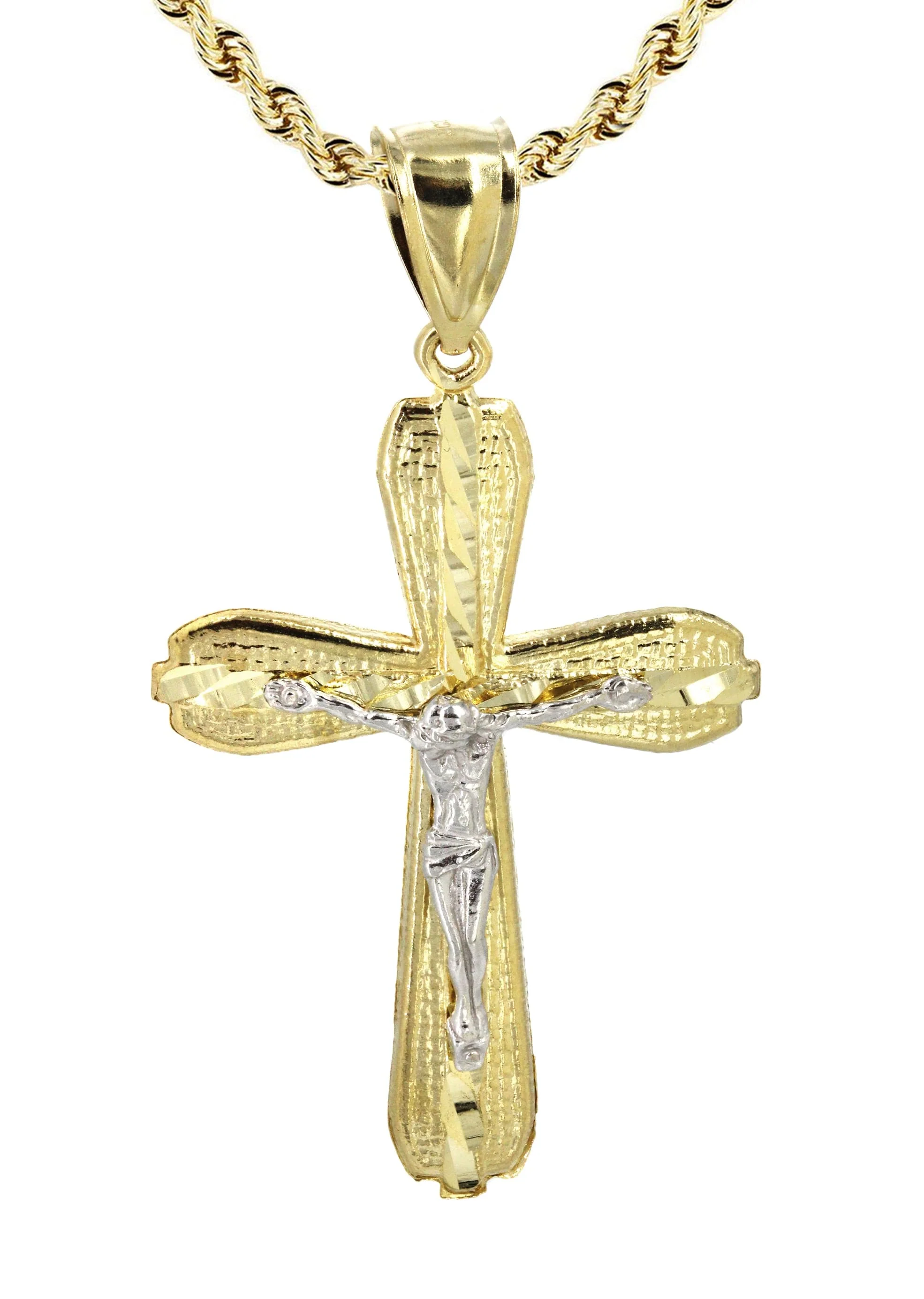 10K Yellow Gold Cross / Crucifix Necklace | Appx. 13.7 Grams - Image 2