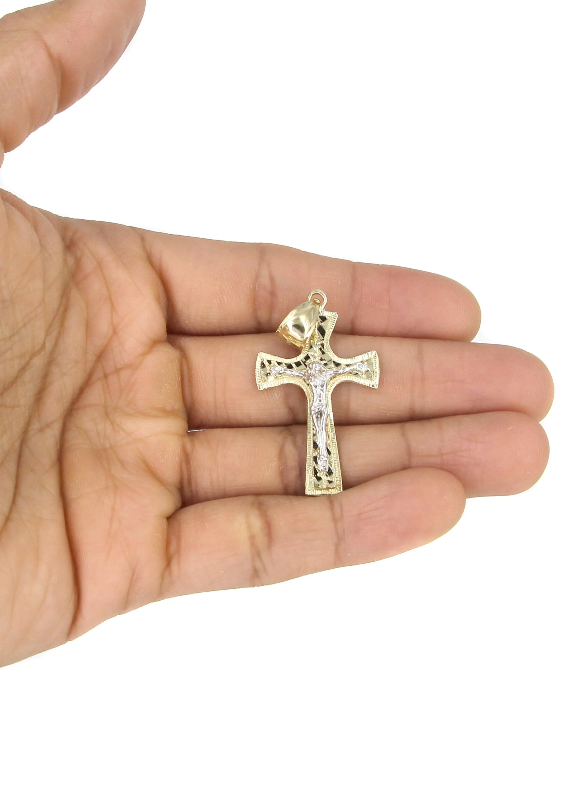 10K Yellow Gold Cross / Crucifix Necklace | Appx. 14.4 Grams - Image 5