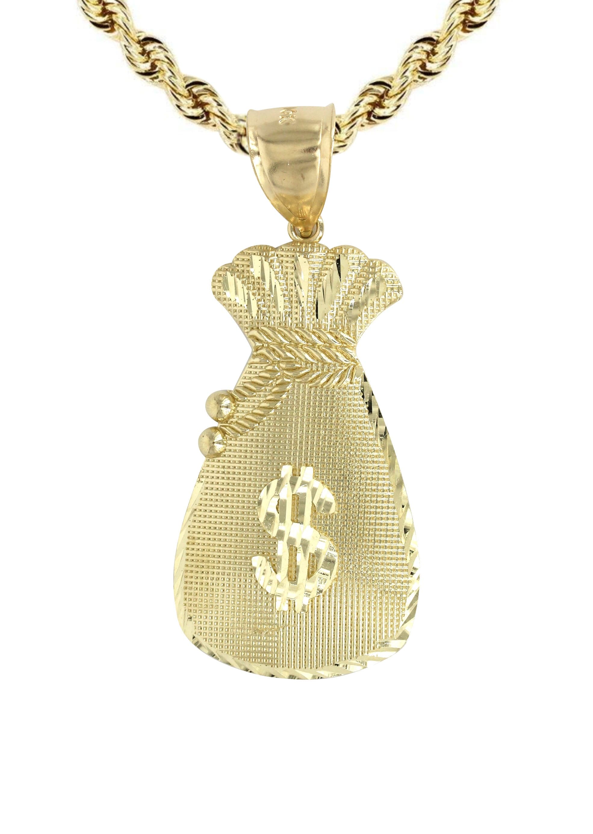 10K Yellow Gold Money Bag Necklace | Appx. 16.4 Grams - Image 2