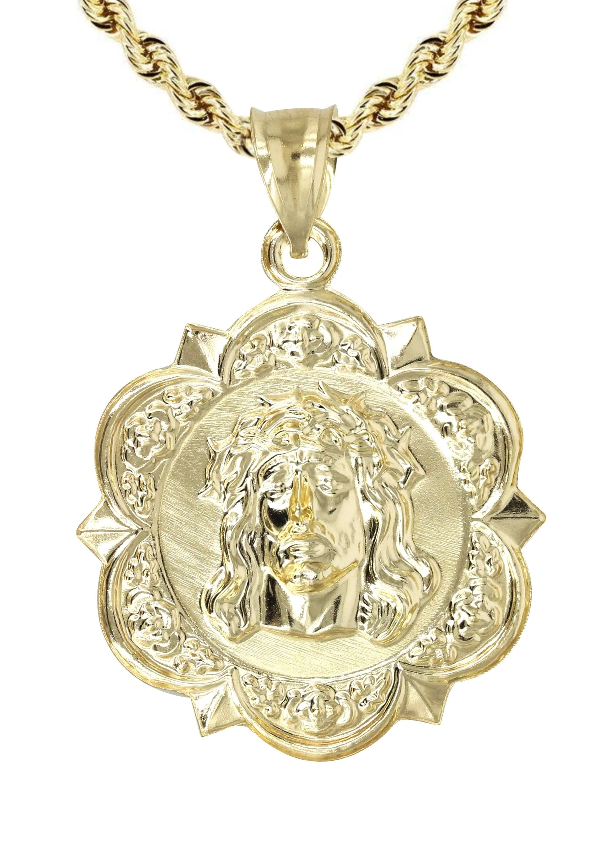 10K Yellow Gold Jesus Piece Necklace | Appx. 13.5 Grams - Image 3
