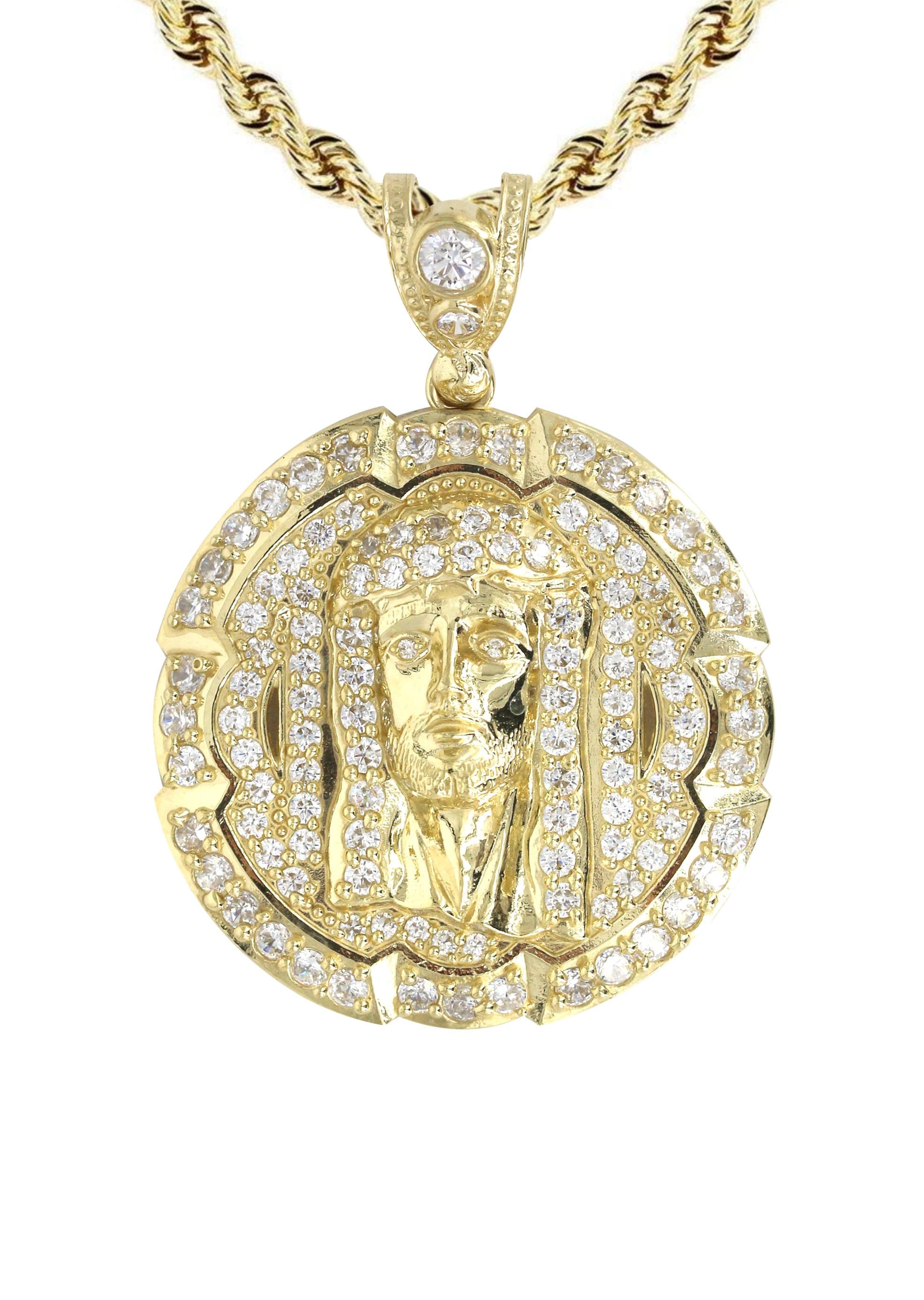 10K Yellow Gold Jesus Piece Necklace | Appx. 18.3 Grams - Image 2