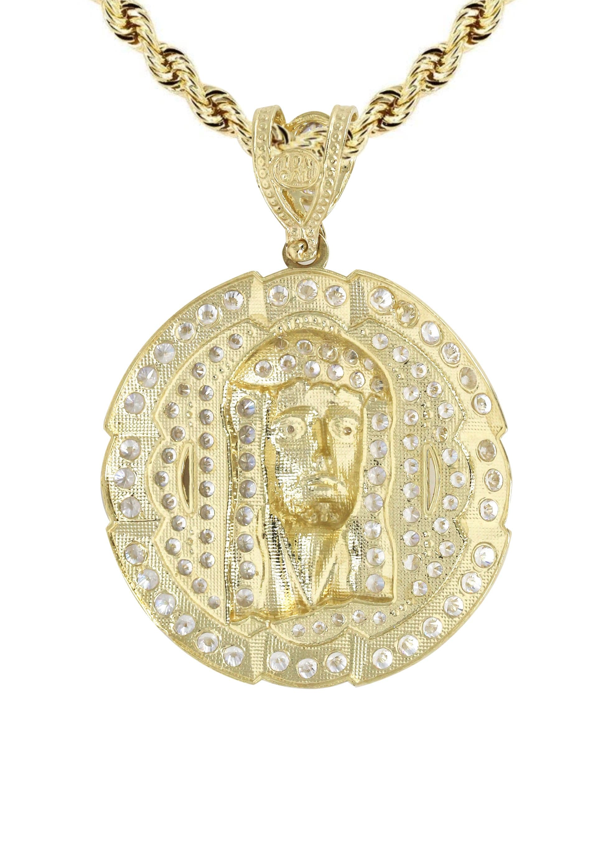10K Yellow Gold Jesus Piece Necklace | Appx. 18.3 Grams - Image 3