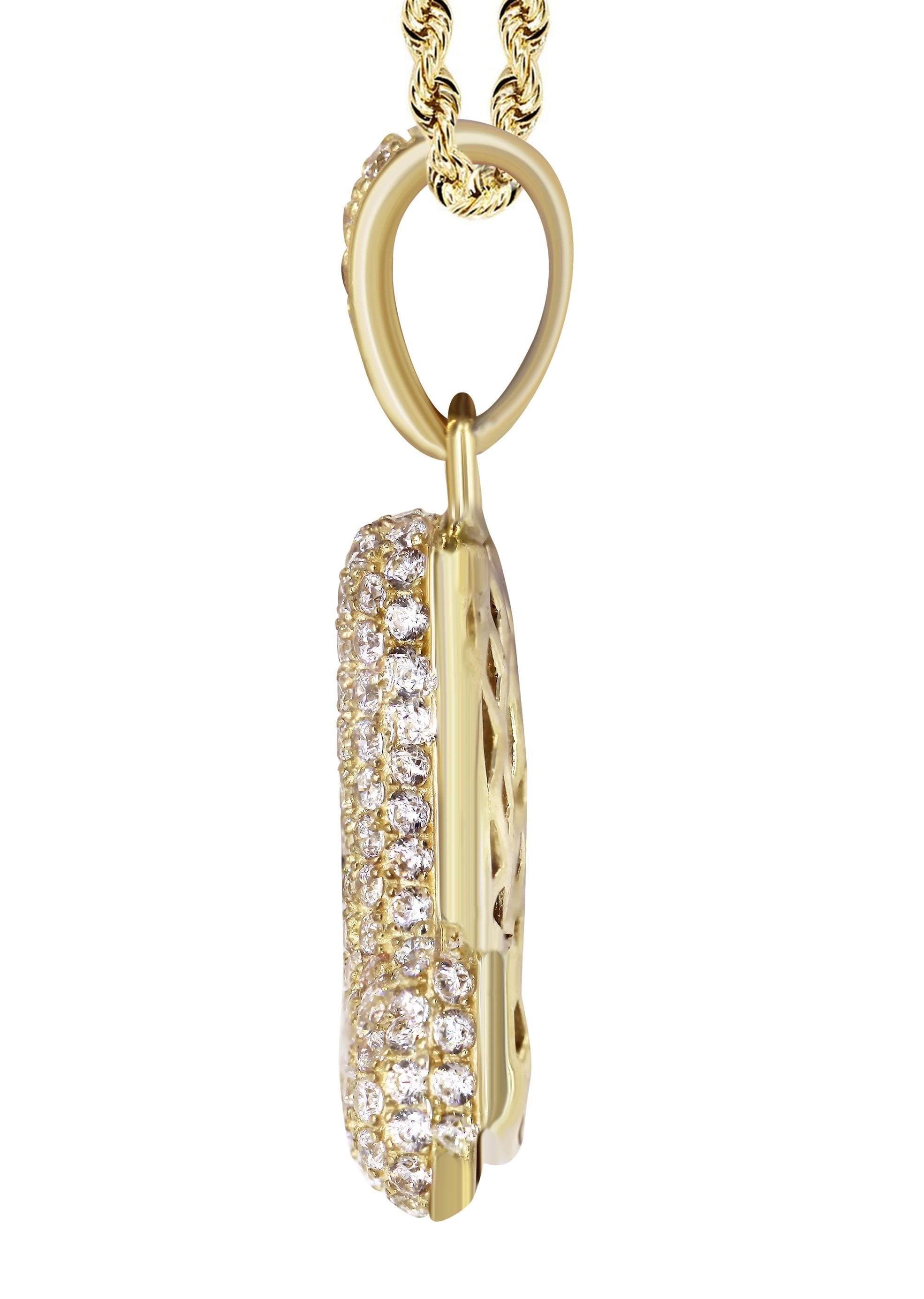 10K Yellow Gold Bubble Letter "L" CZ Necklace | Appx. 12.8 Grams - Image 4