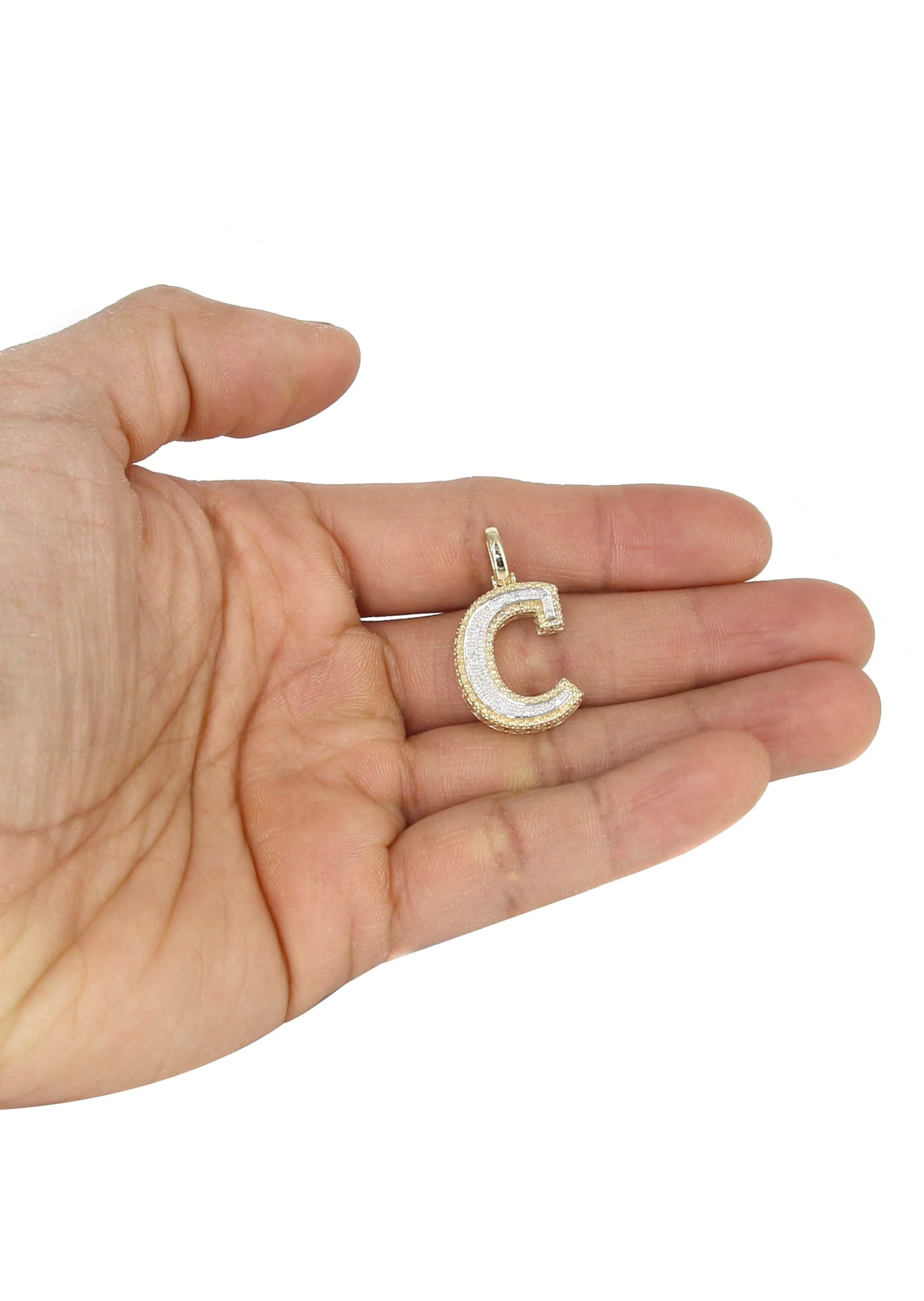 Diamond 10K Yellow Gold Letter "C" Necklace | Appx. 13 Grams - Image 5