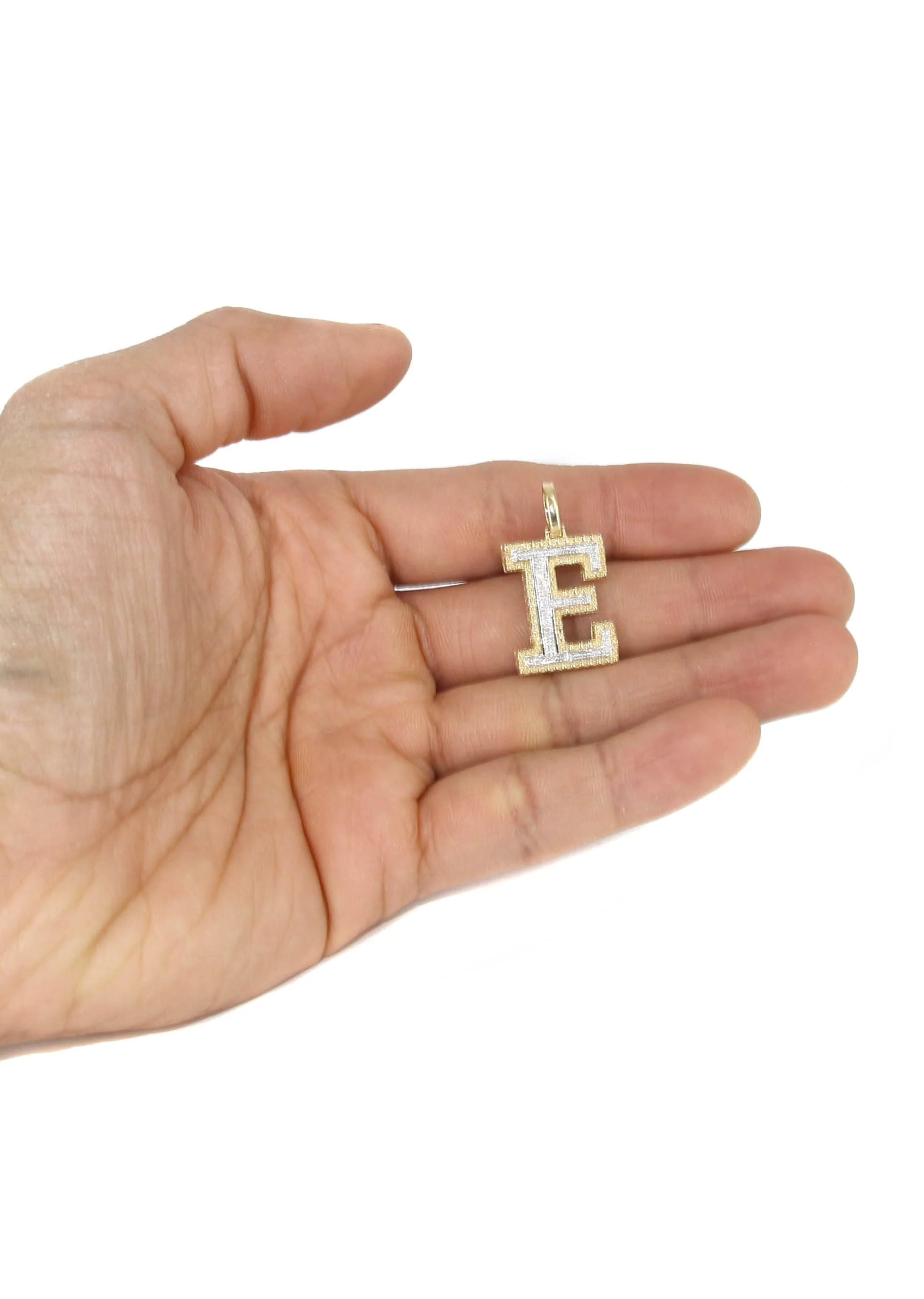 Diamond 10K Yellow Gold Letter "E" Necklace | Appx. 13.9 Grams - Image 5