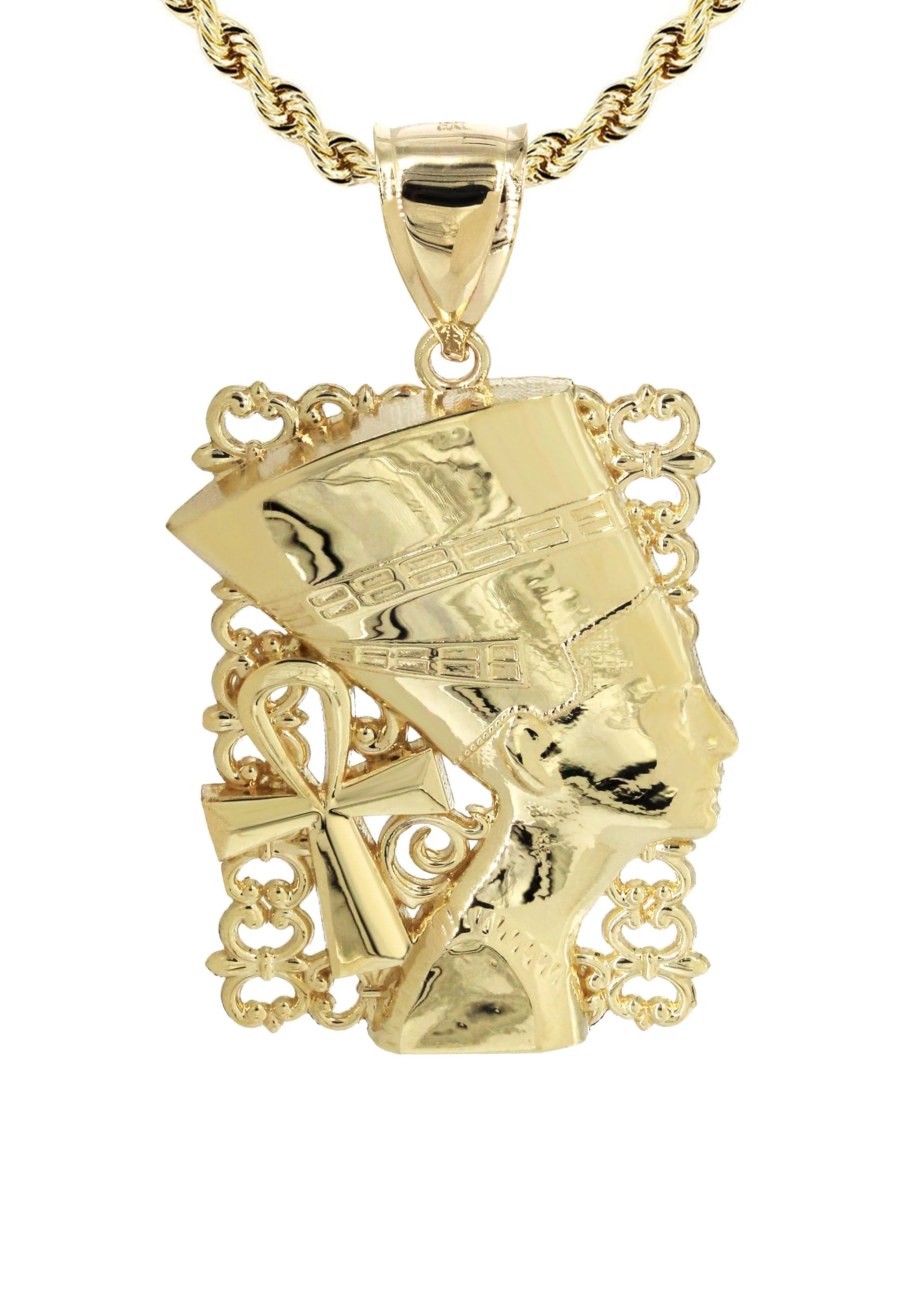 10K Yellow Gold Nefertiti Necklace | Appx. 16.9 Grams - Image 2