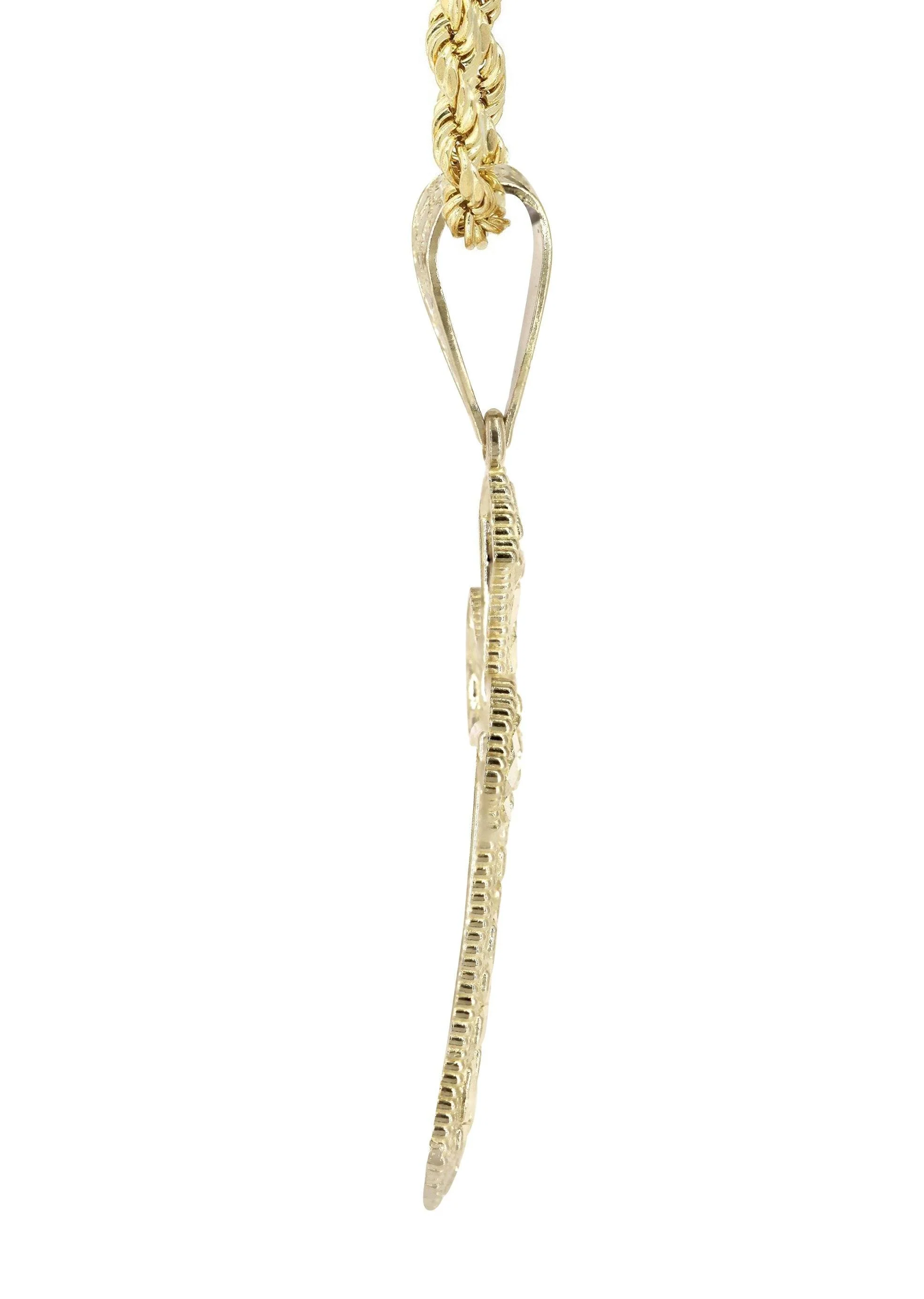10K Yellow Gold  Nugget Cross Necklace | Appx. 13.7 Grams - Image 4