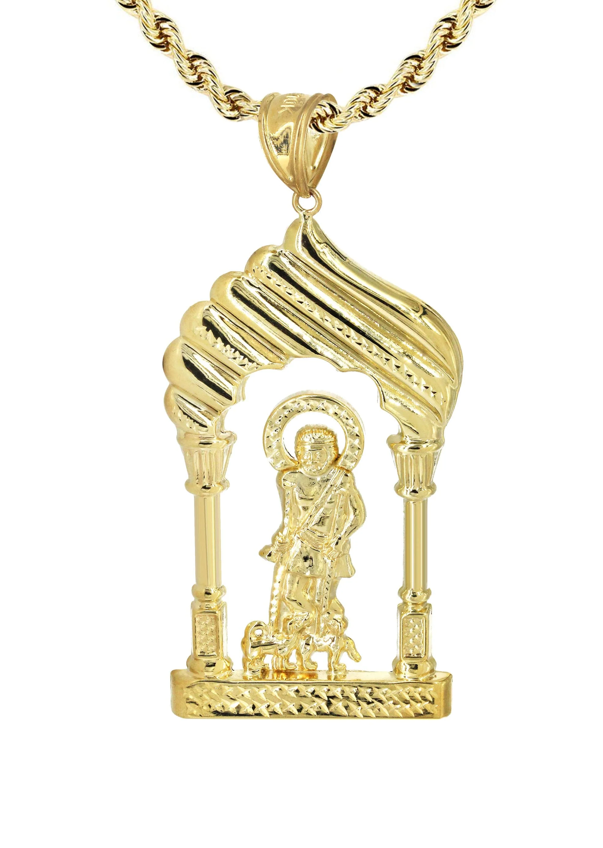 10K Yellow Gold Saint Lazaro Necklace | Appx. 19 Grams - Image 2