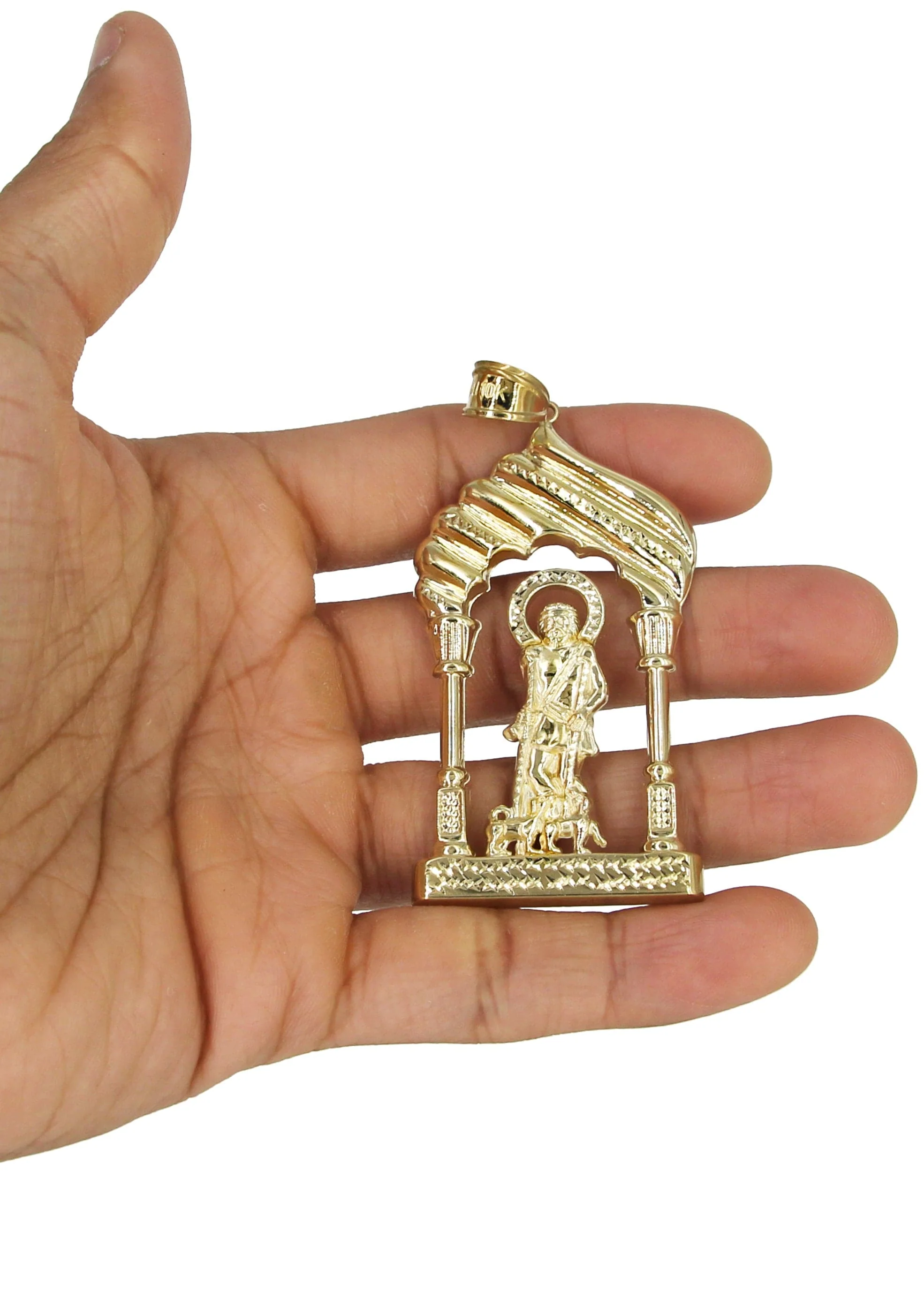 10K Yellow Gold Saint Lazaro Necklace | Appx. 19 Grams - Image 5