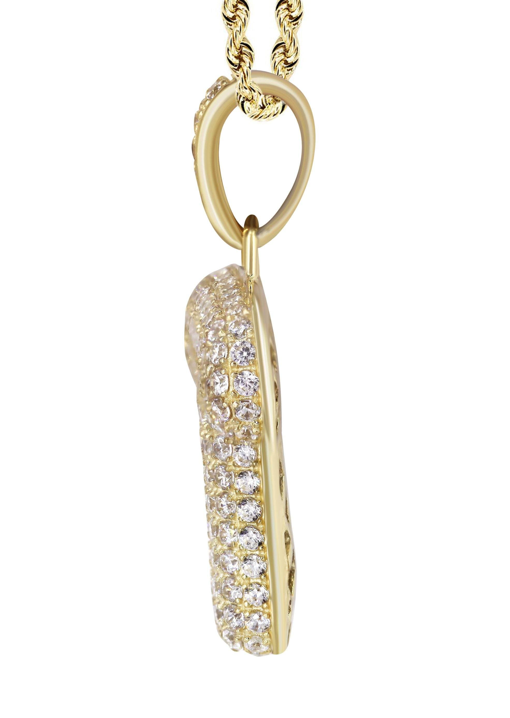 10K Yellow Gold Bubble Letter "T" CZ Necklace | Appx. 13 Grams - Image 4