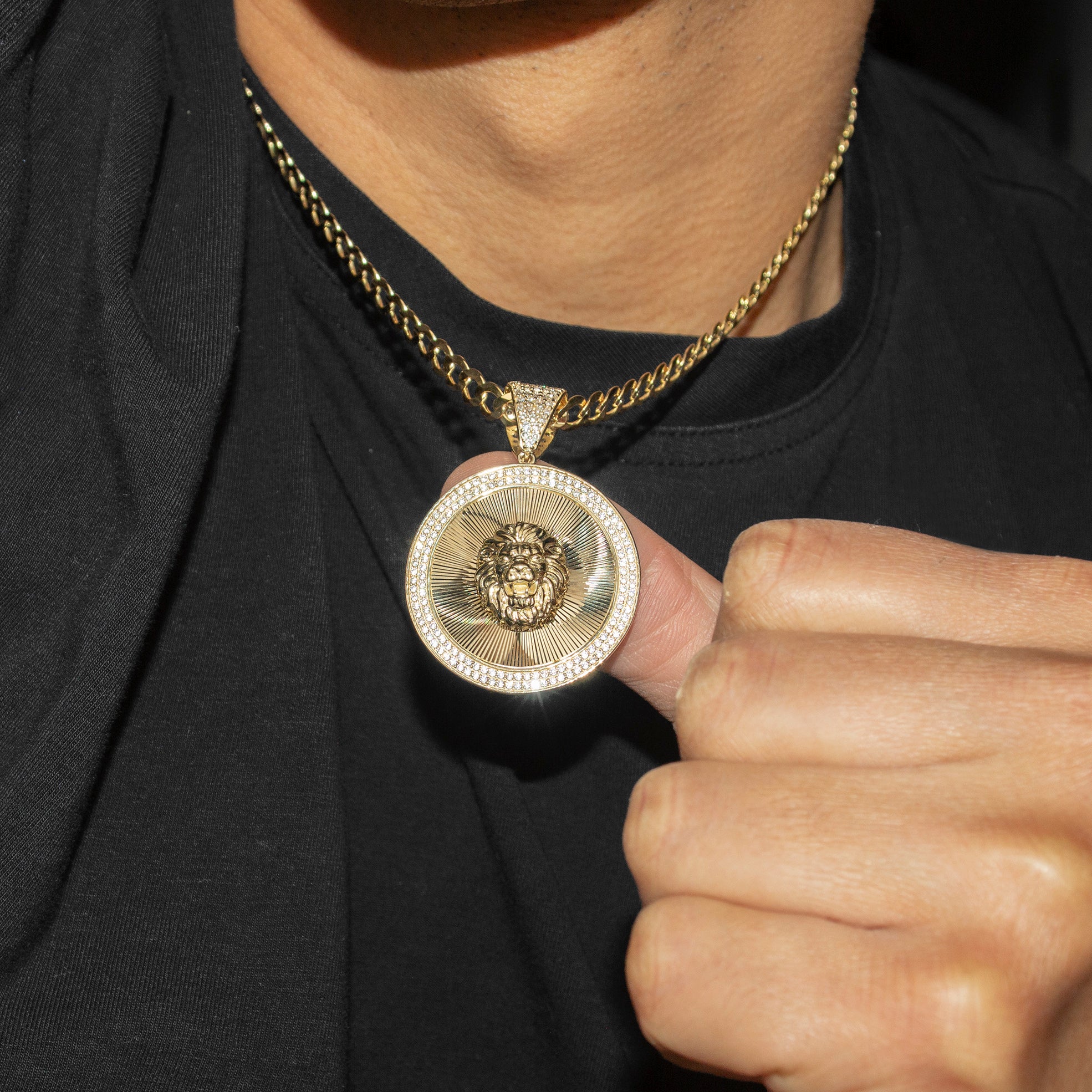 10K Yellow Gold Round Lion Head Necklace | Appx. 7.6 - 21.6 Grams - Image 6