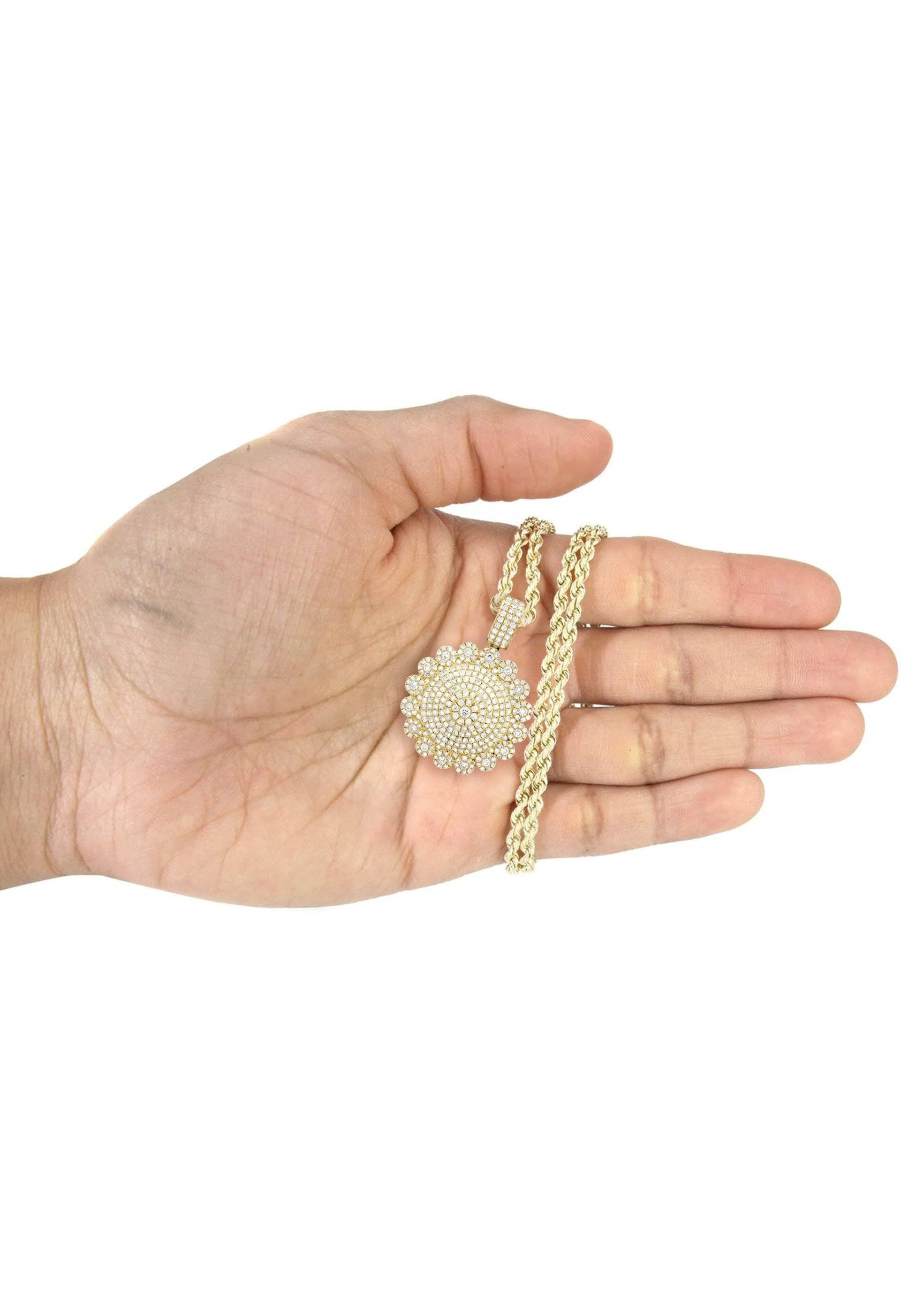 10K Yellow Gold Round Diamond Necklace  | 1.94 Carats - Image 5
