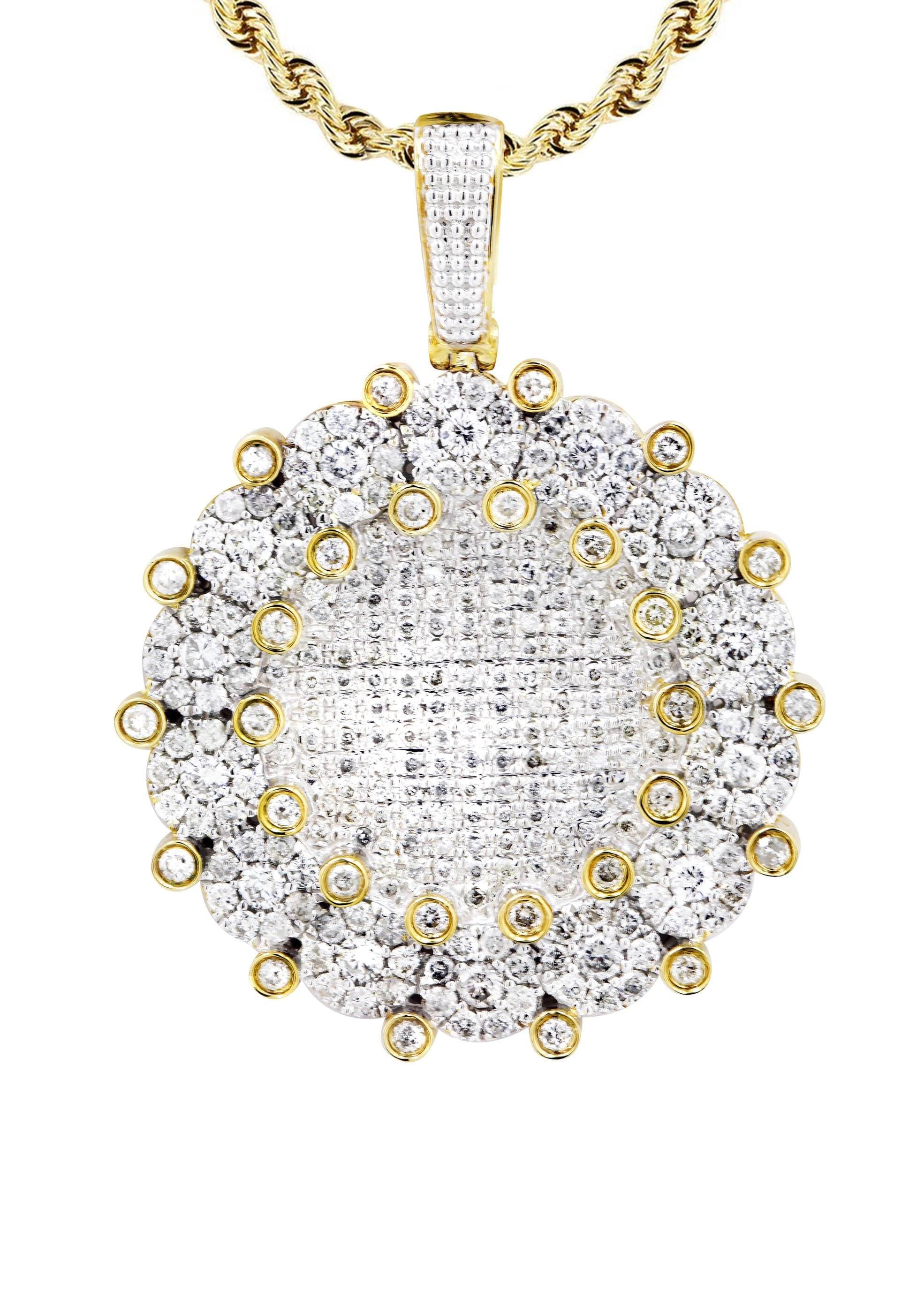10K Yellow Gold Round Diamond Necklace  | 3.08 Carats - Image 2
