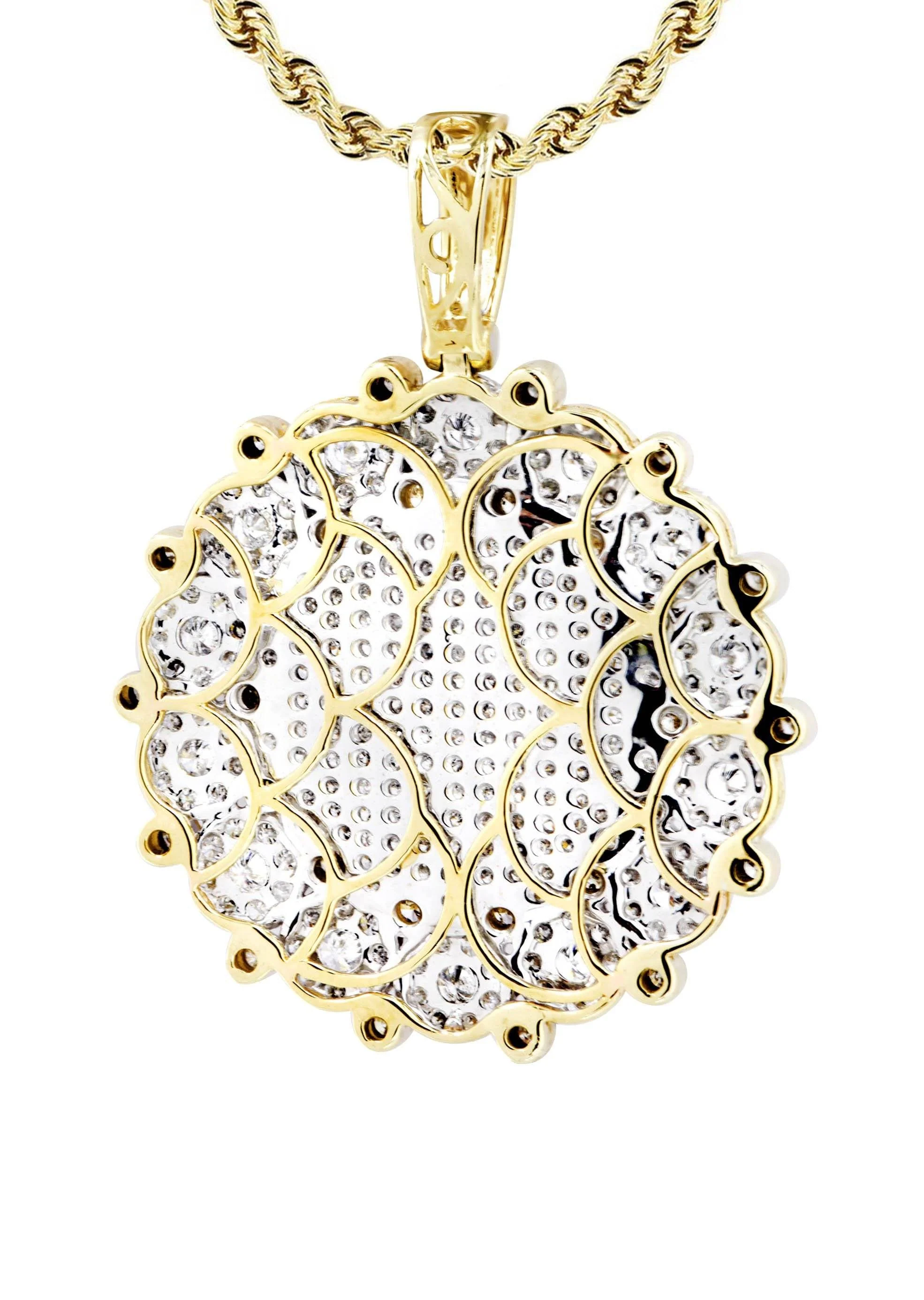 10K Yellow Gold Round Diamond Necklace  | 3.08 Carats - Image 3