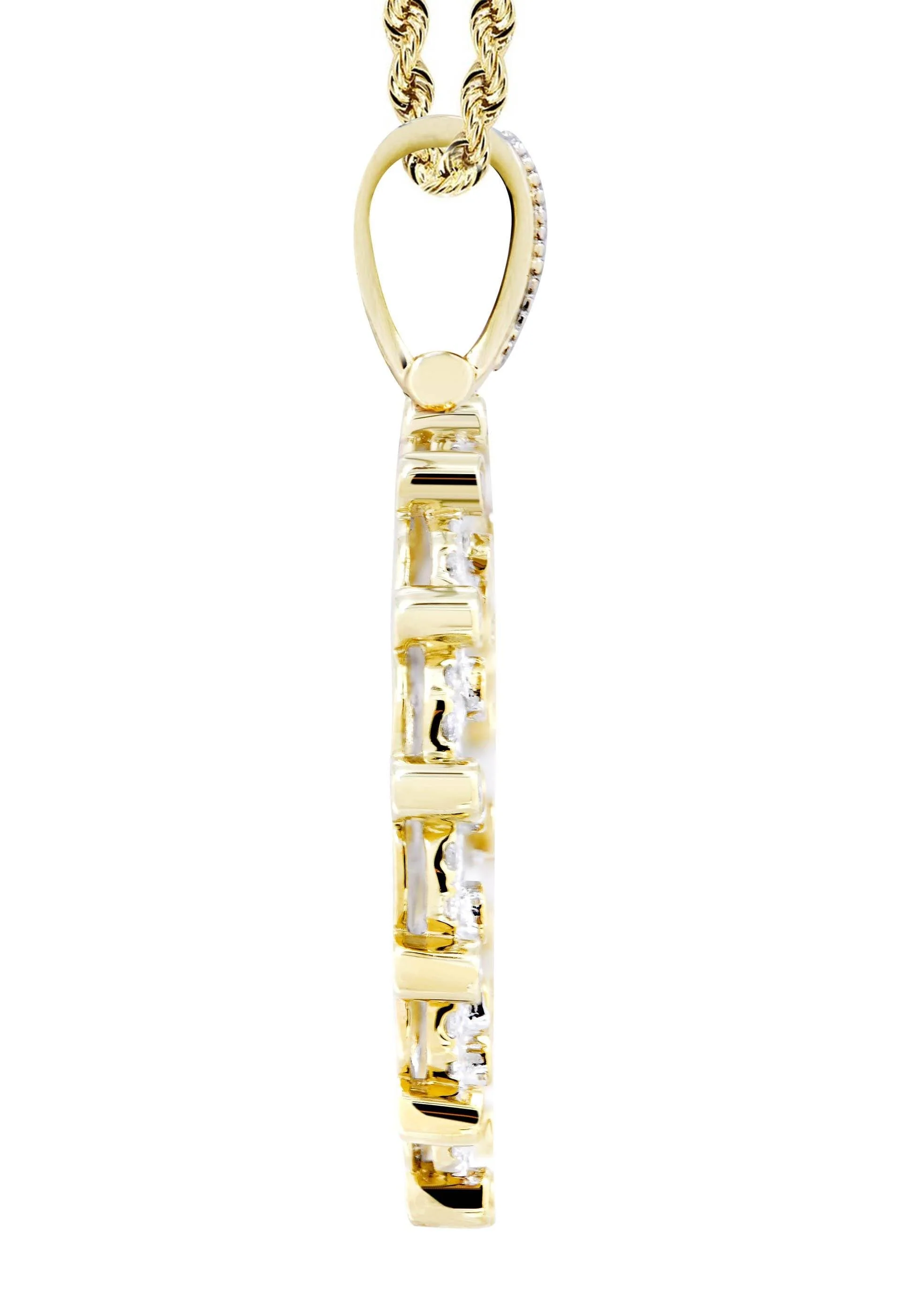 10K Yellow Gold Round Diamond Necklace  | 3.08 Carats - Image 4