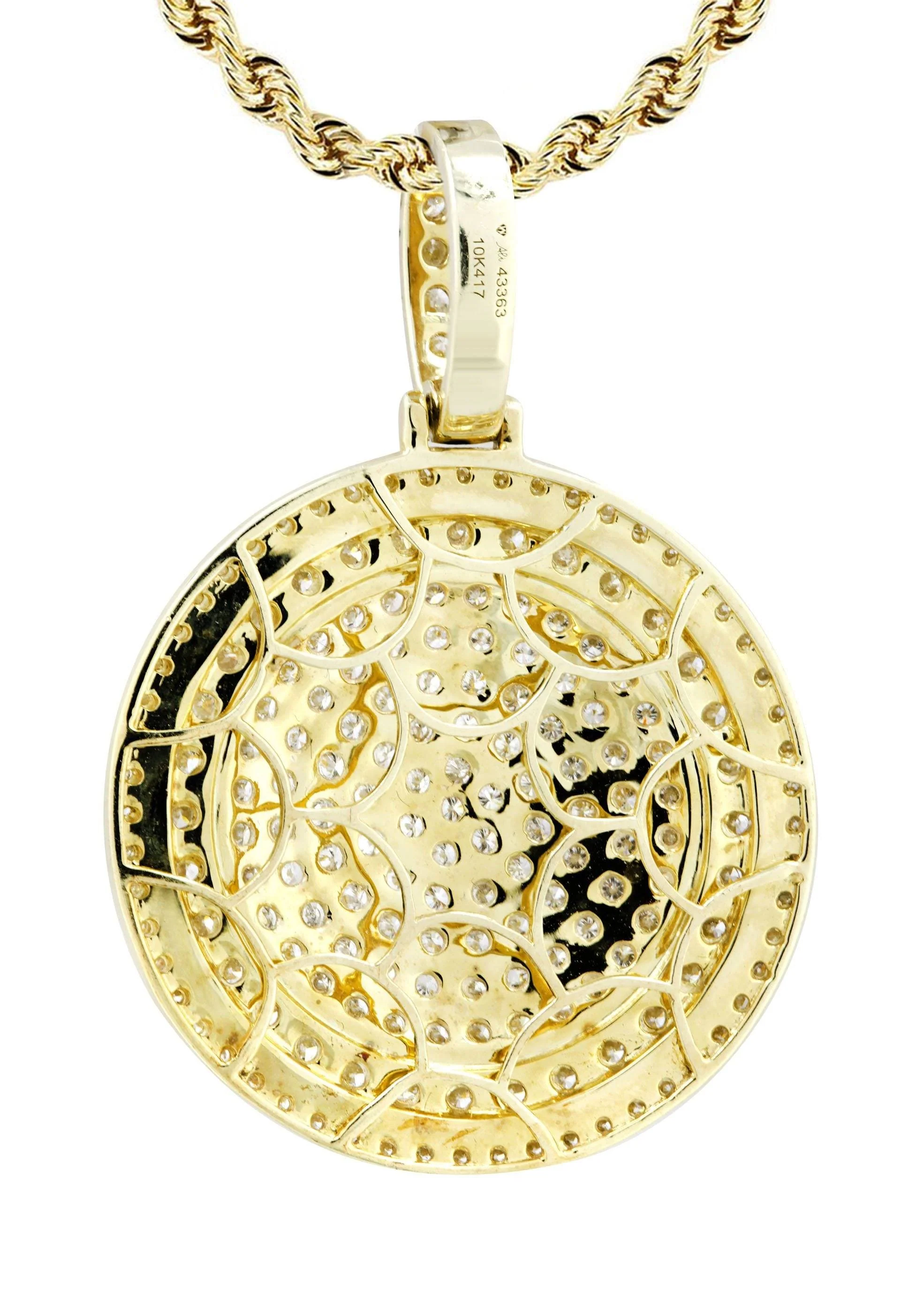 10K Yellow Gold Round Diamond Necklace  | 4.42 Carats - Image 3